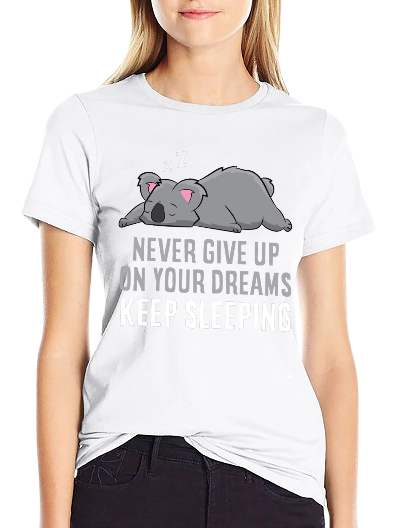 Never Give Up Keep Sleeping Graphic Tee