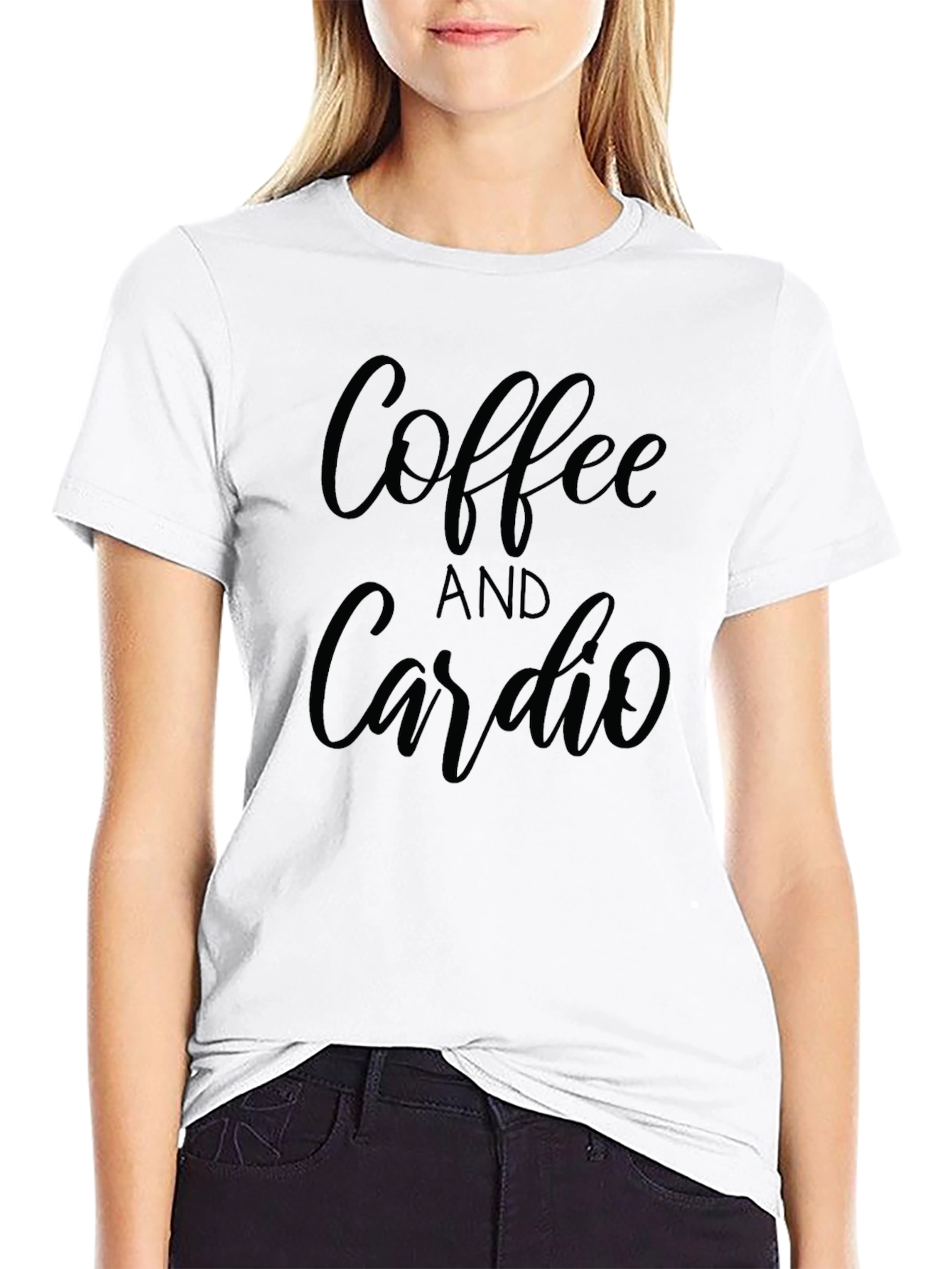 Coffee and Cardio Black Graphic Tee