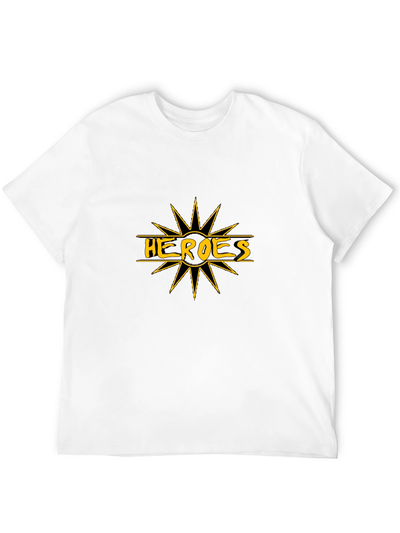 Heroes Graphic Tee - Black Cotton T-Shirt