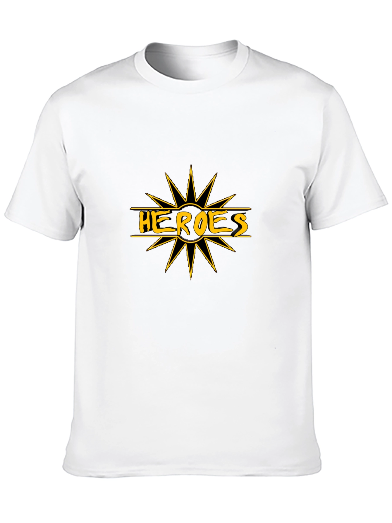 Heroes Graphic Tee - Black Cotton T-Shirt