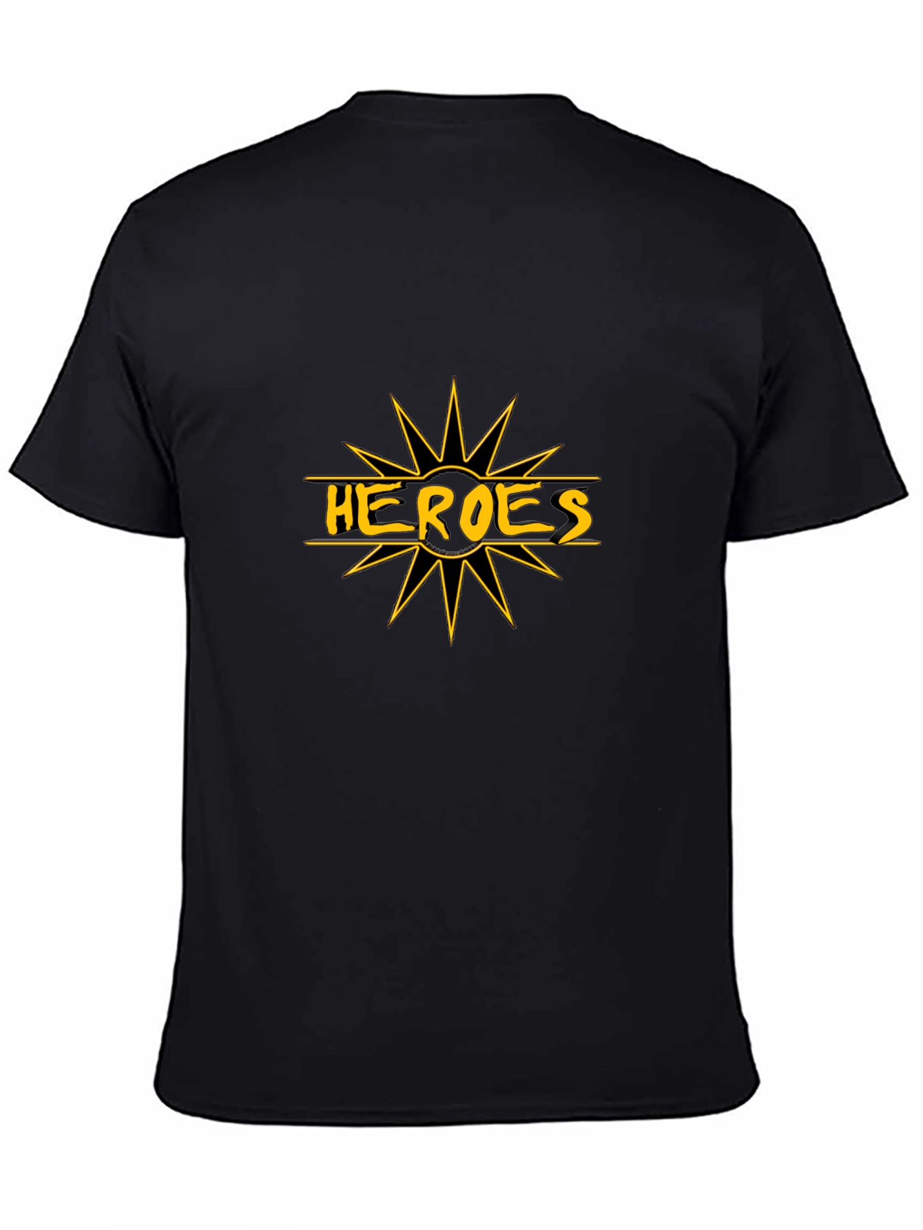 Heroes Graphic Tee - Black Cotton T-Shirt