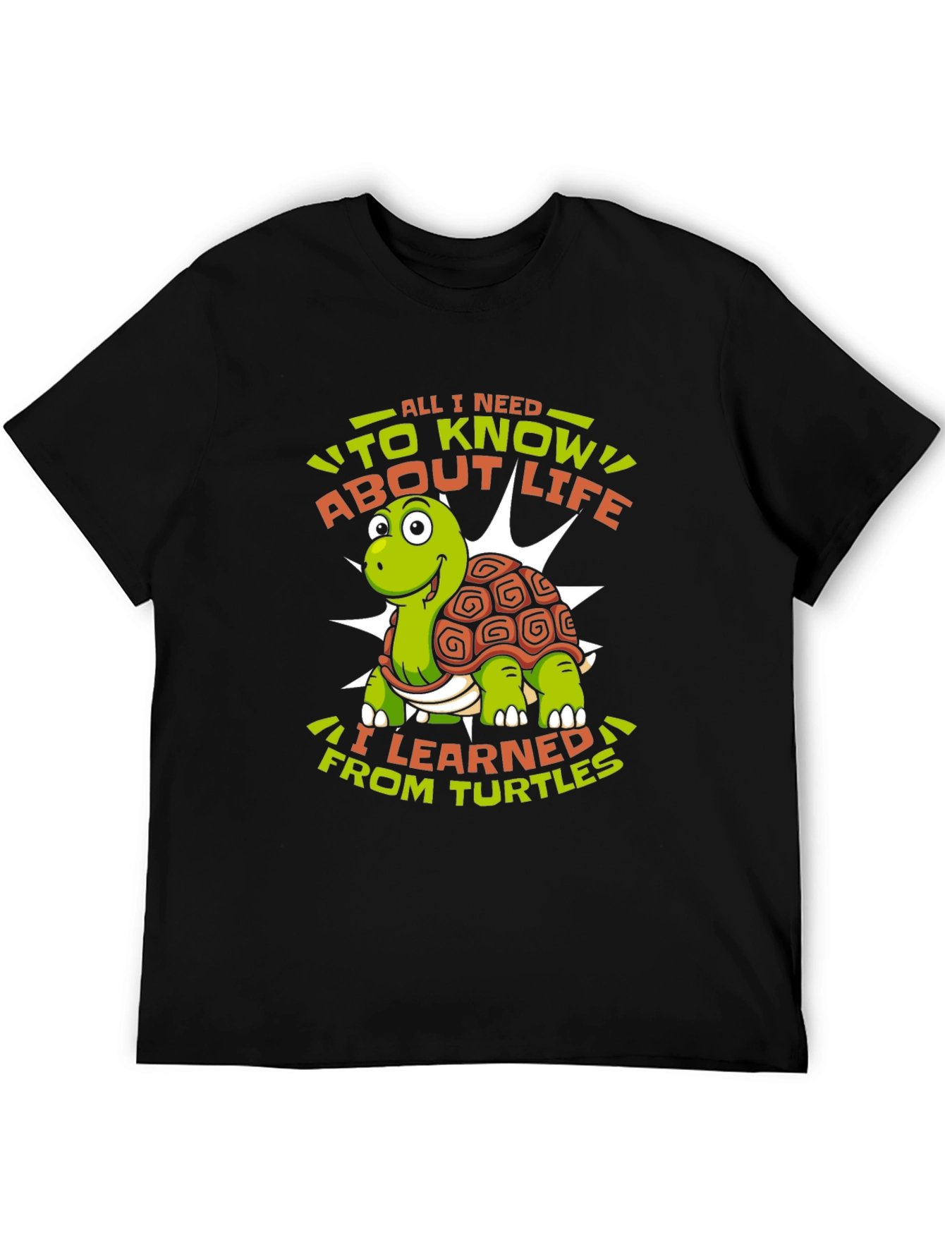 Turtle Life Lessons Graphic Tee - Black