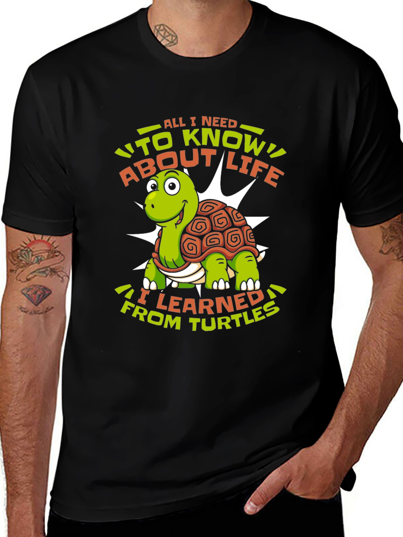 Turtle Life Lessons Graphic Tee - Black
