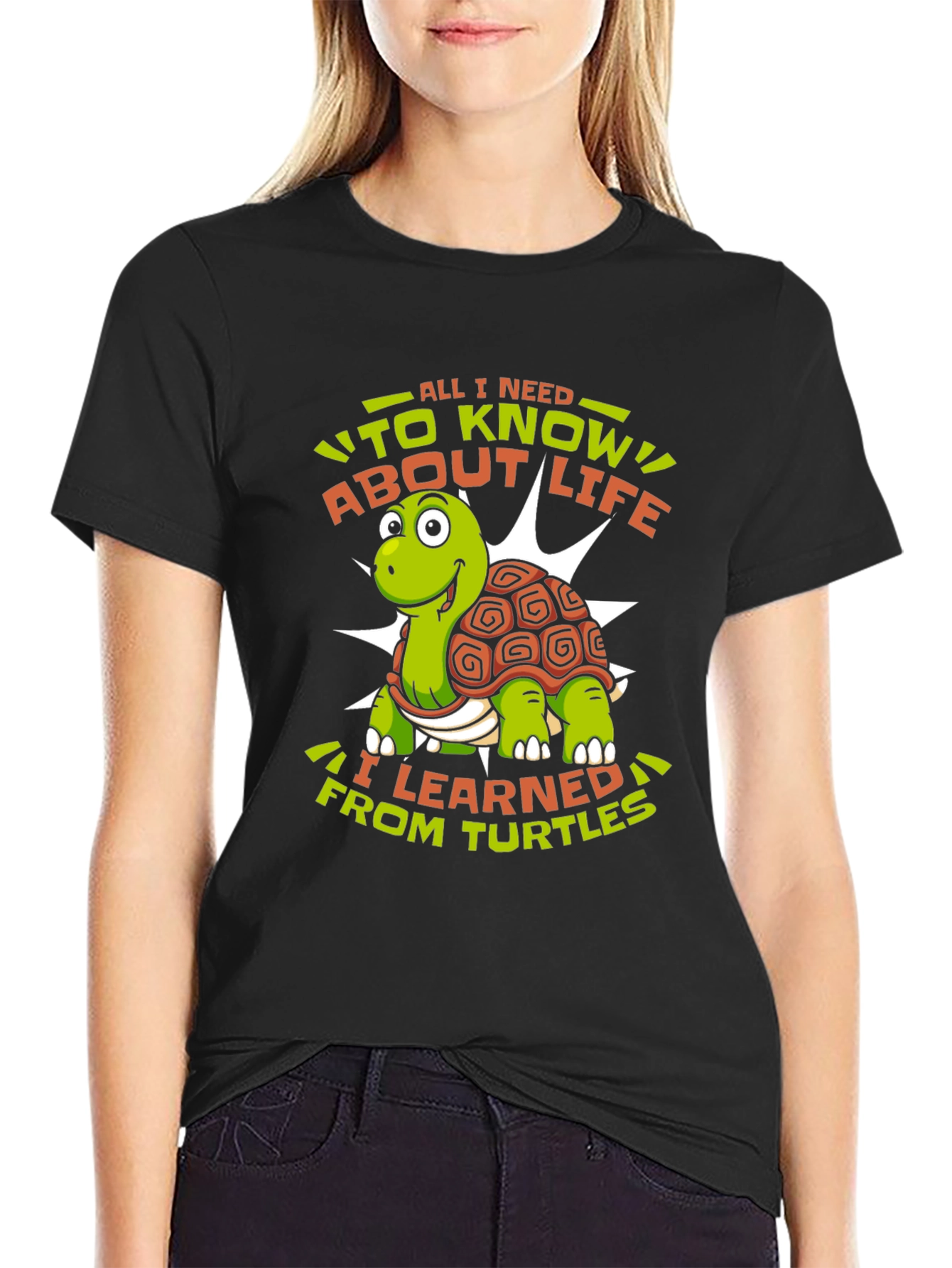 Turtle Life Lessons Graphic Tee - Black