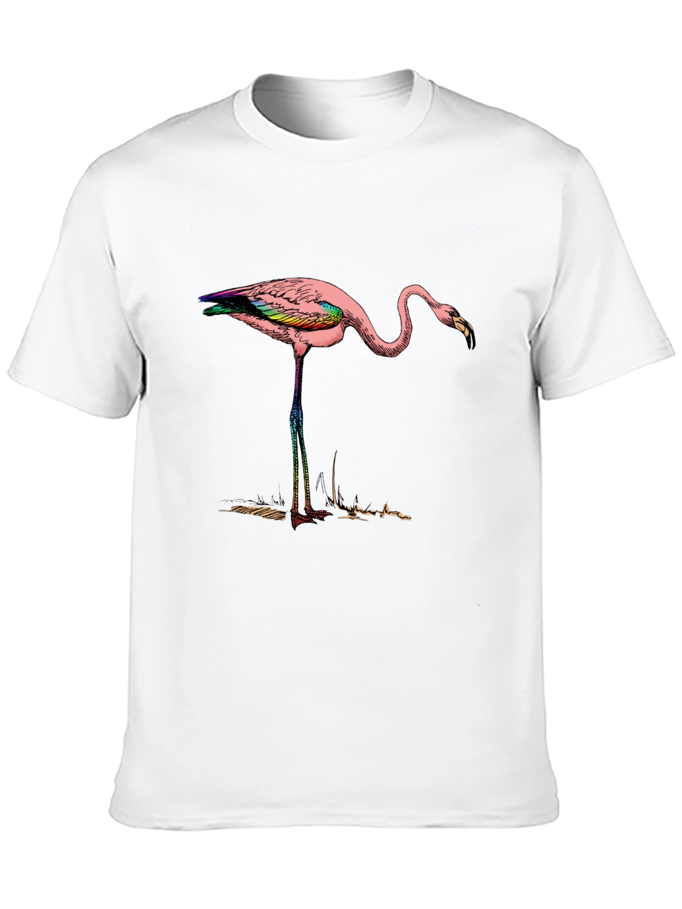 Flamingo Graphic Tee - Mens Black Cotton Shirt