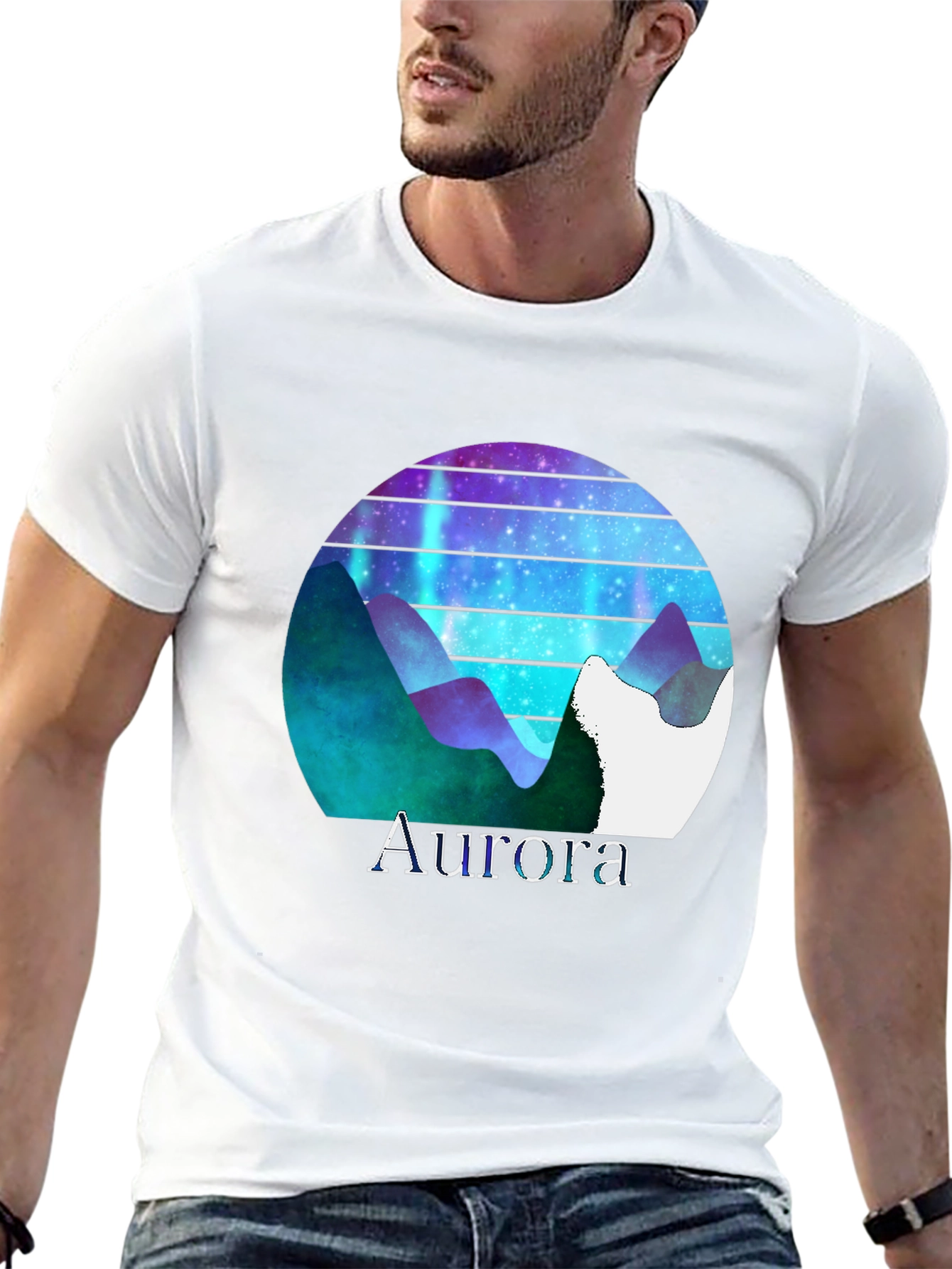 Aurora Mountain Graphic T-Shirt