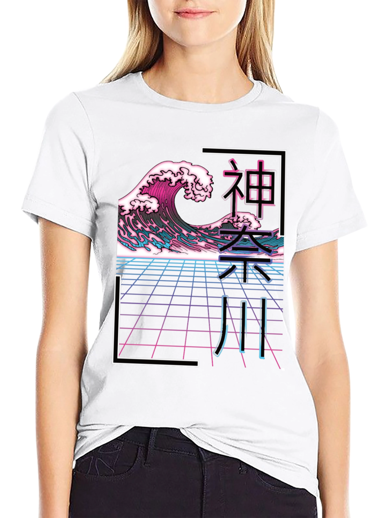 Retro Wave Graphic Tee - Japanese Style