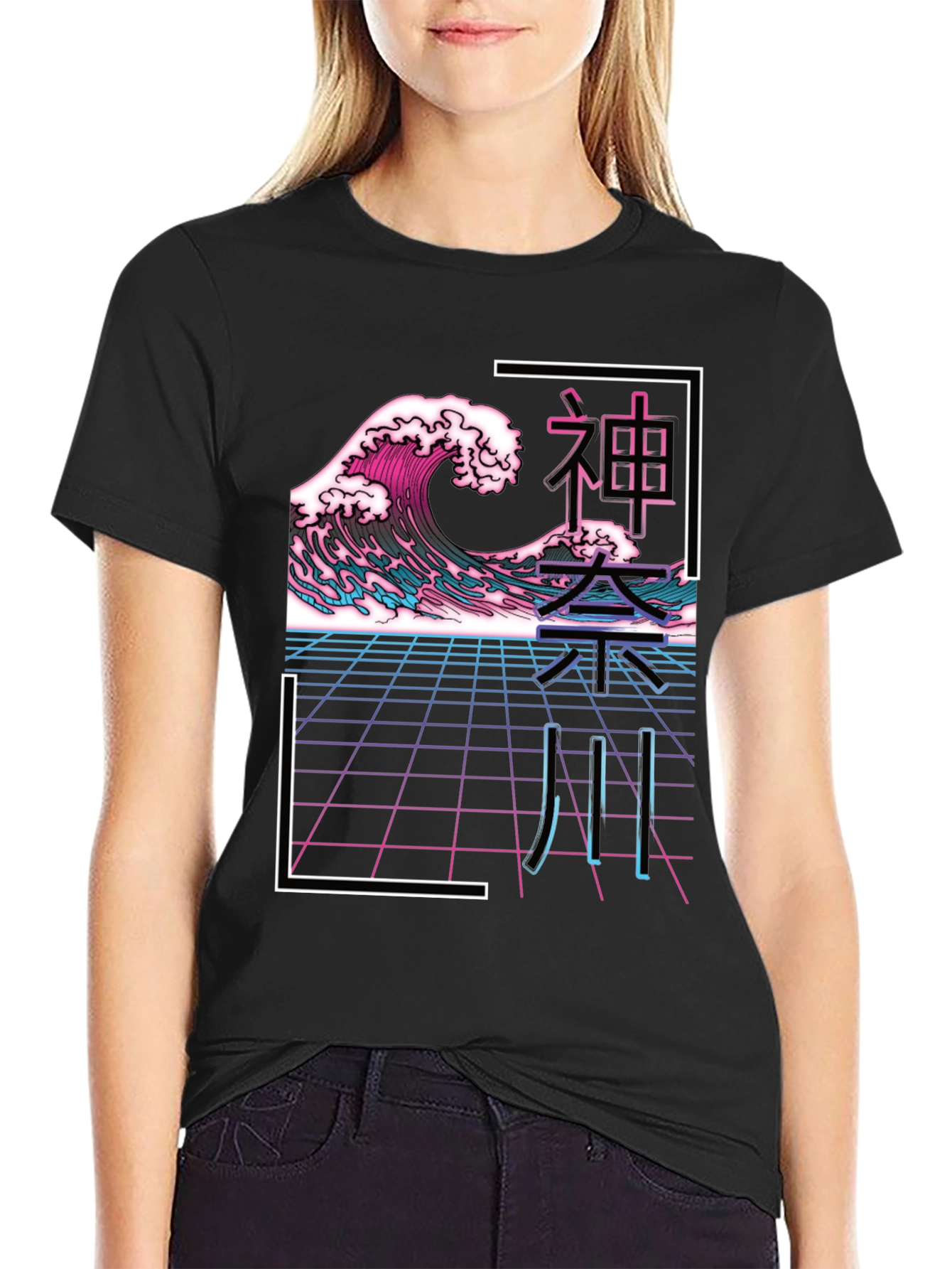 Retro Wave Graphic Tee - Japanese Style