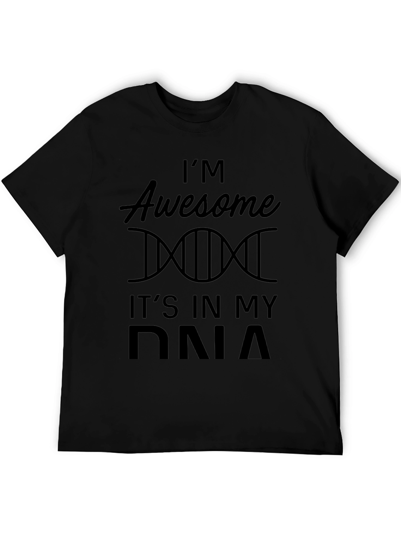 Awesome DNA Graphic T-Shirt - Black