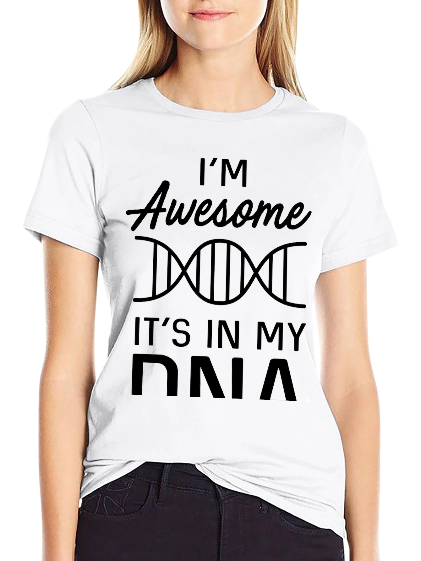 Awesome DNA Graphic T-Shirt - Black