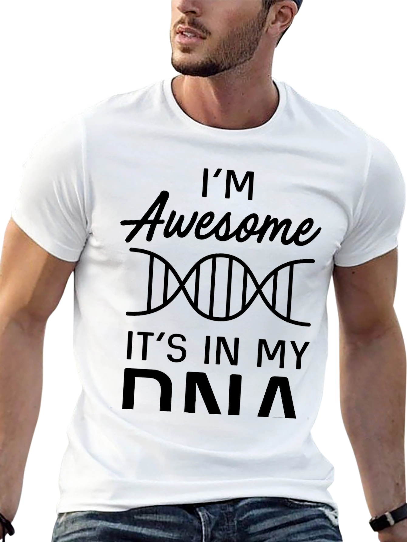 Awesome DNA Graphic T-Shirt - Black