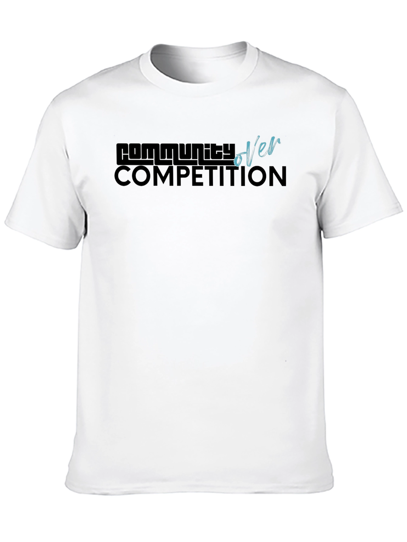 Community Over Competition Black Graphic Tee