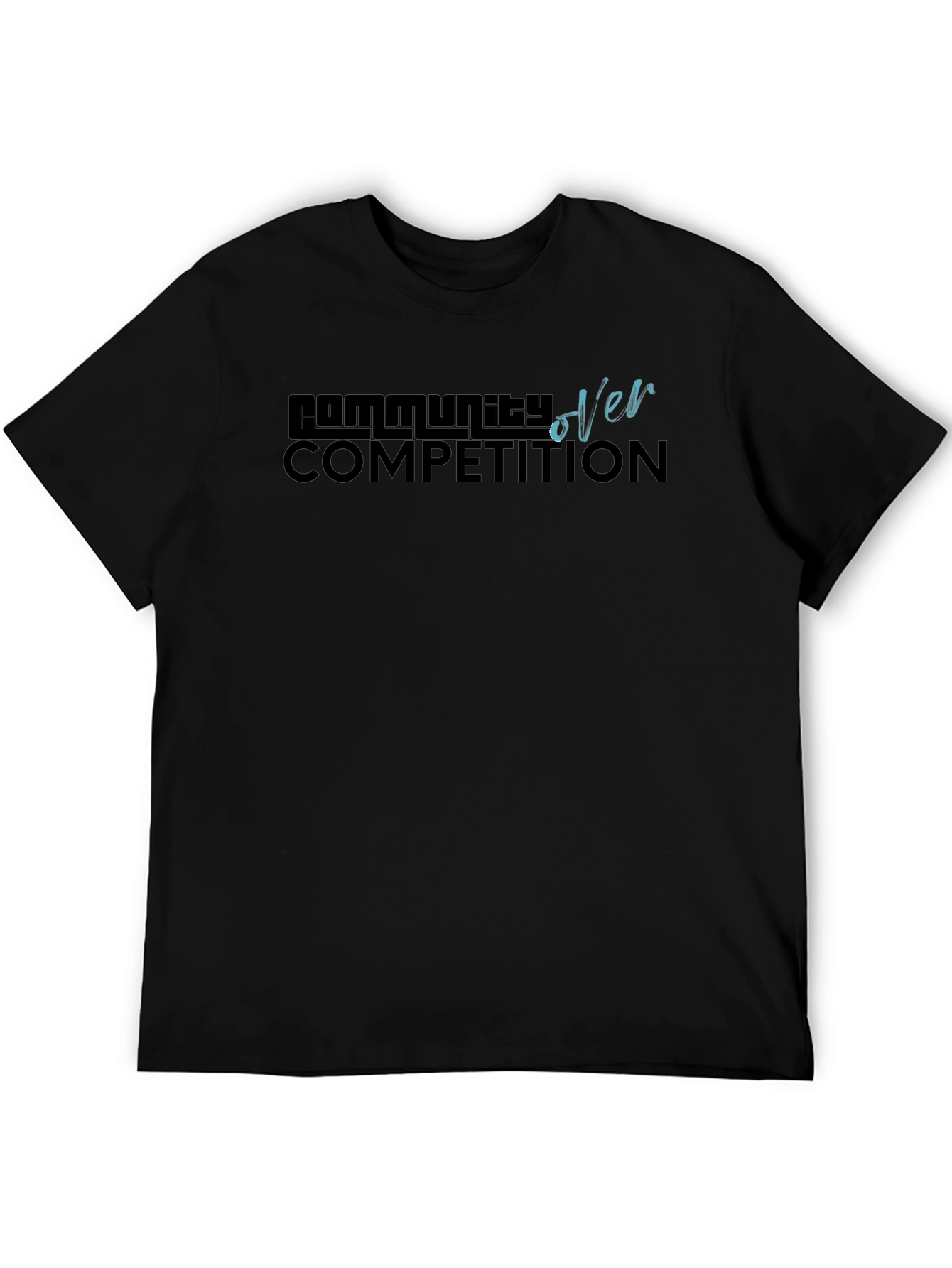 Community Over Competition Black Graphic Tee