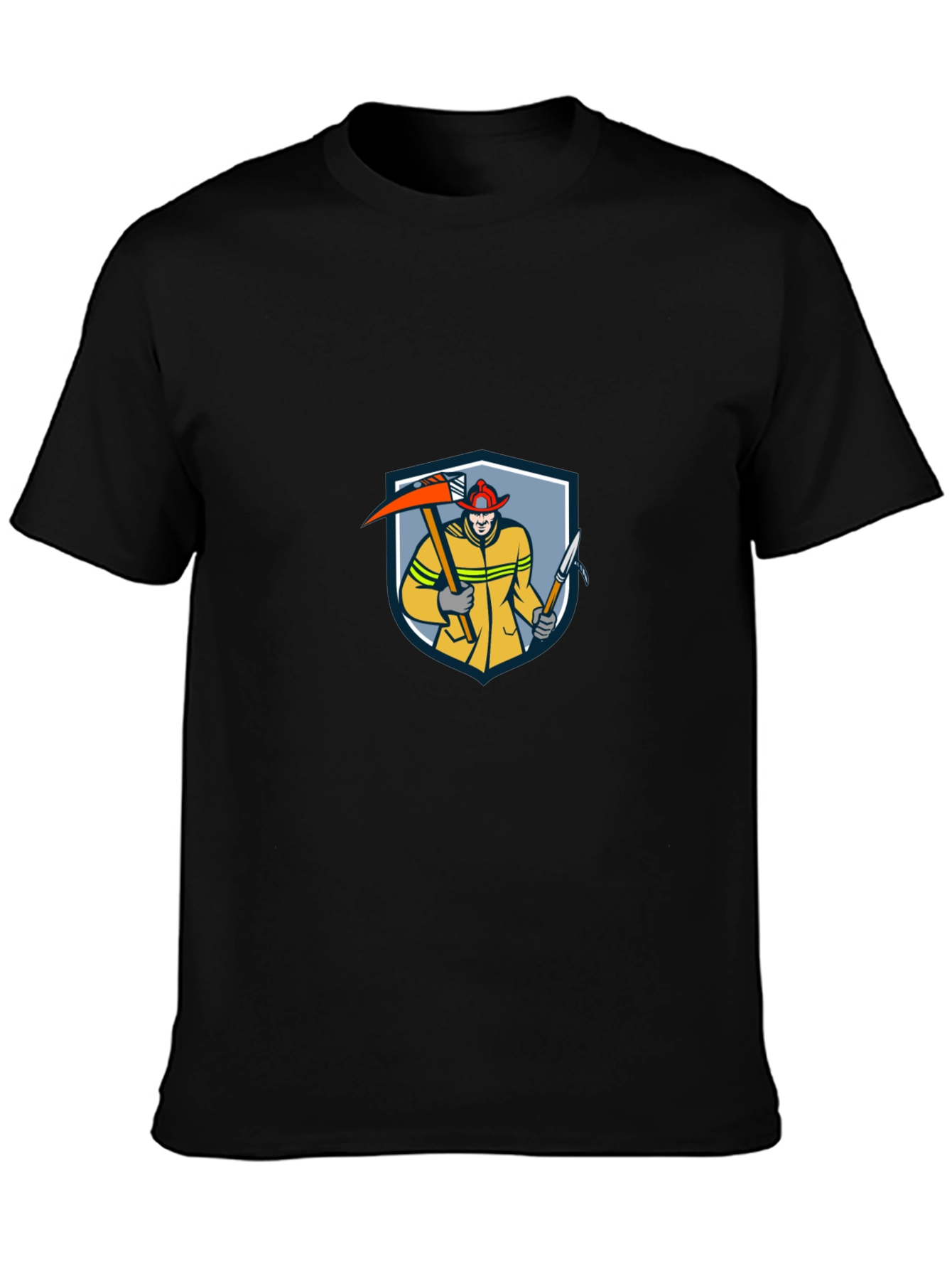 Firefighter Graphic Tee - Black Cotton Shirt