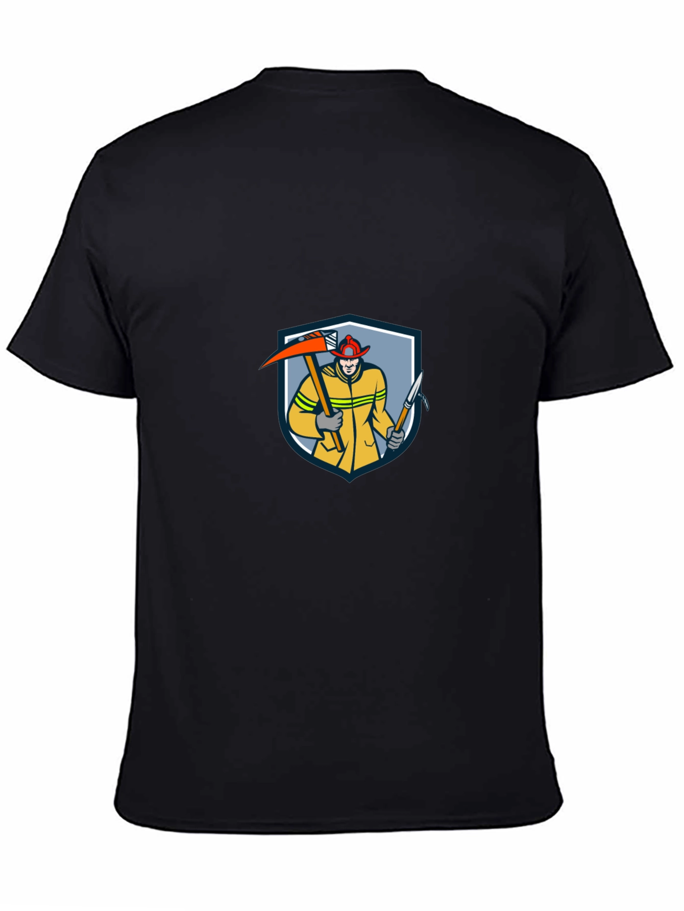 Firefighter Graphic Tee - Black Cotton Shirt