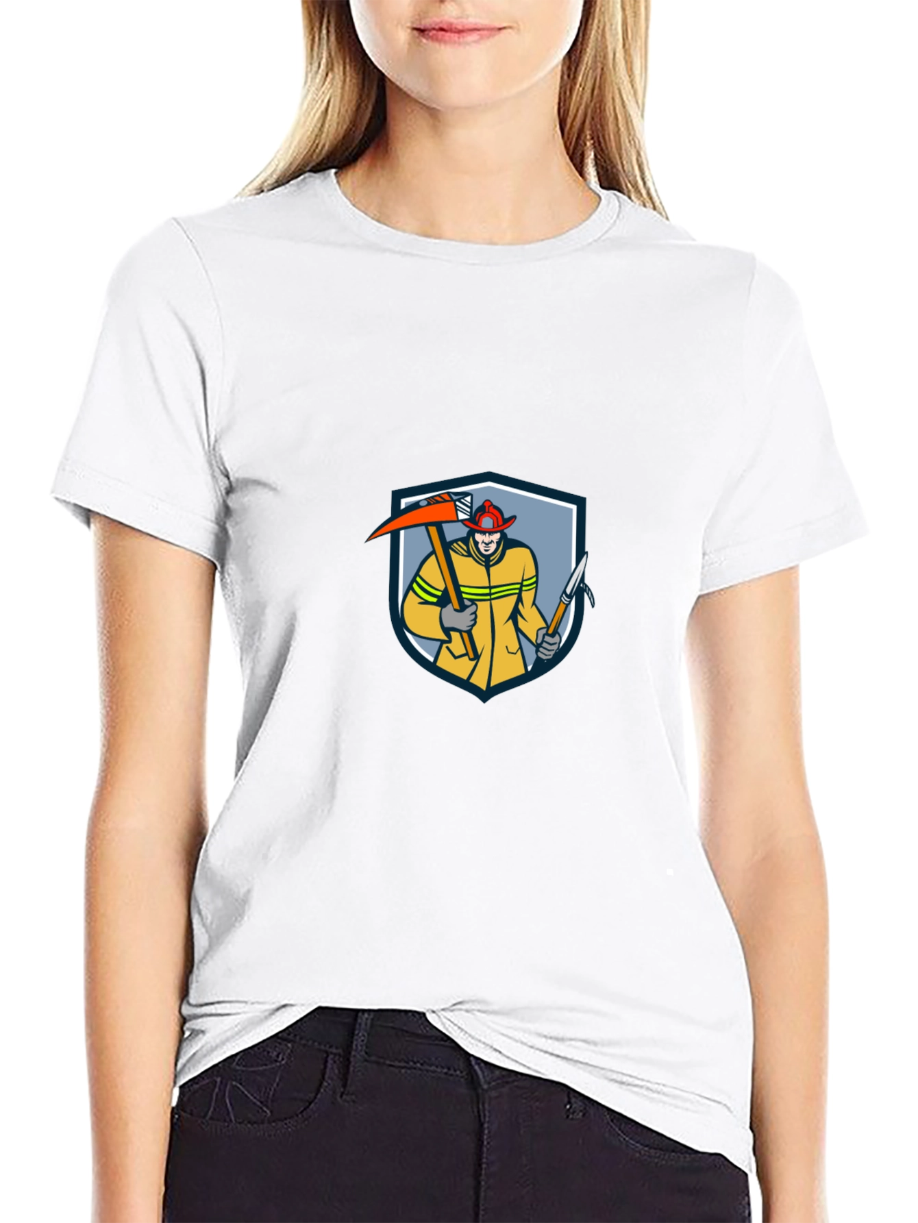 Firefighter Graphic Tee - Black Cotton Shirt