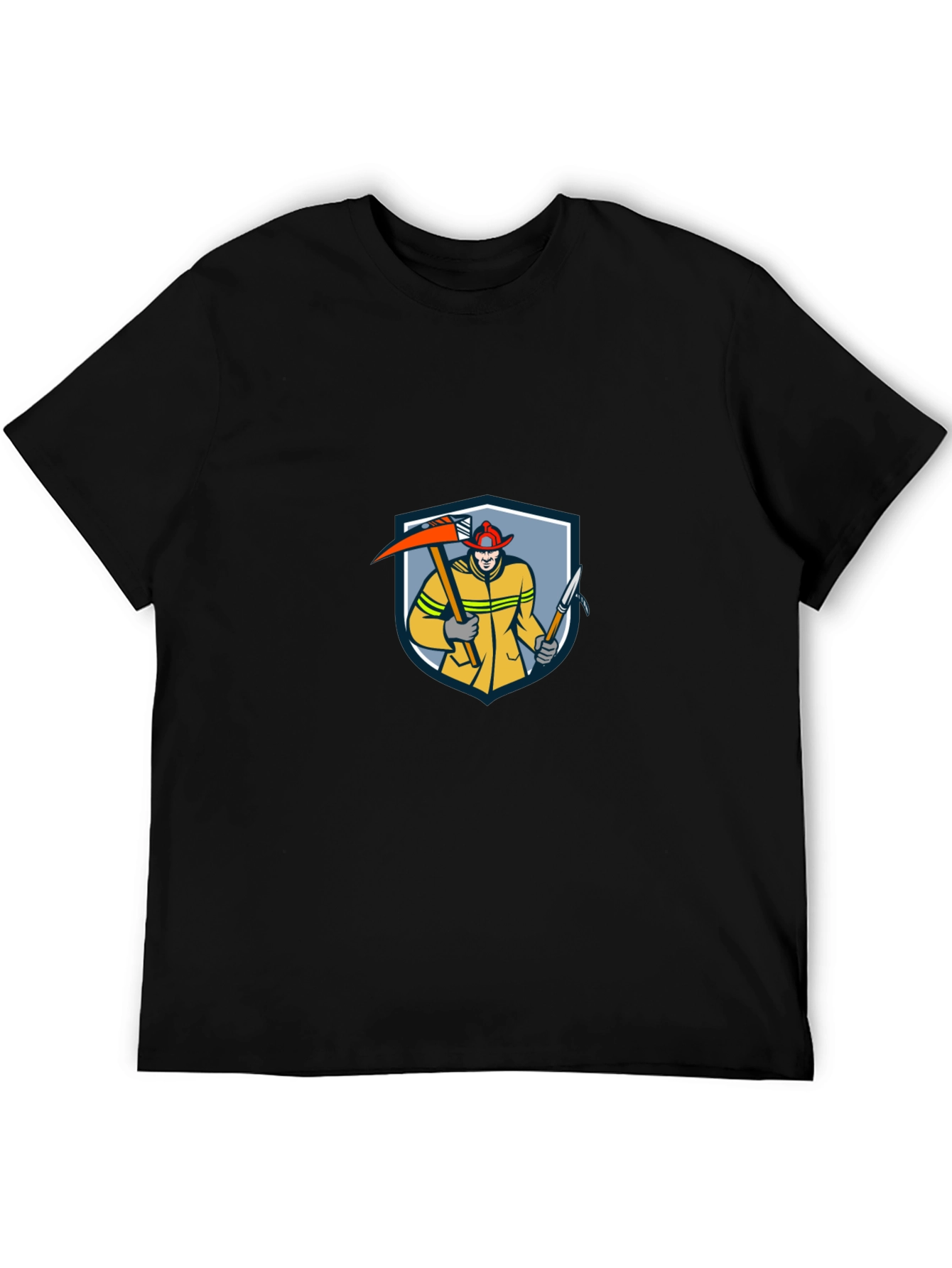 Firefighter Graphic Tee - Black Cotton Shirt