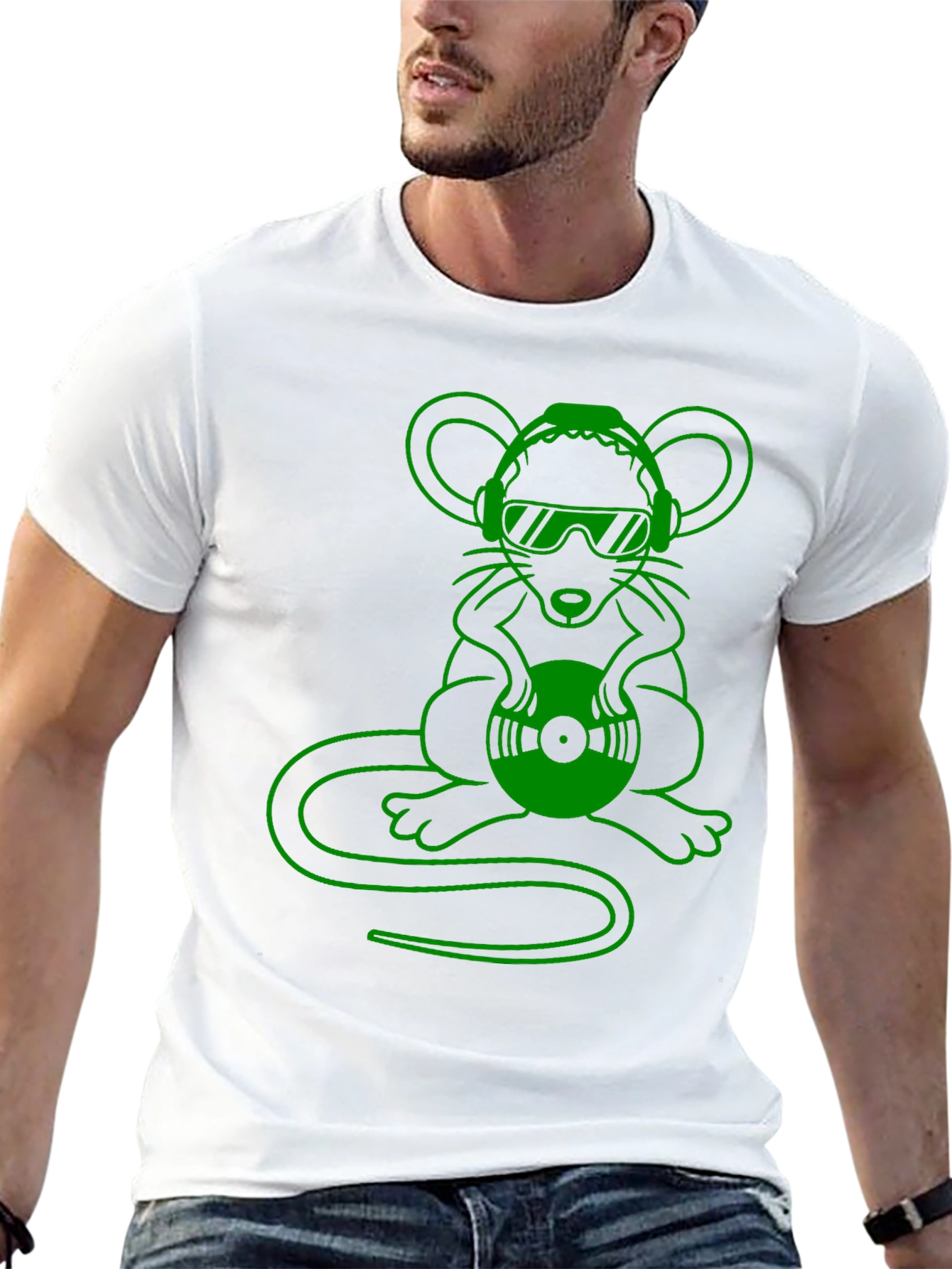 DJ Mouse Graphic Tee - Cool Black T-Shirt