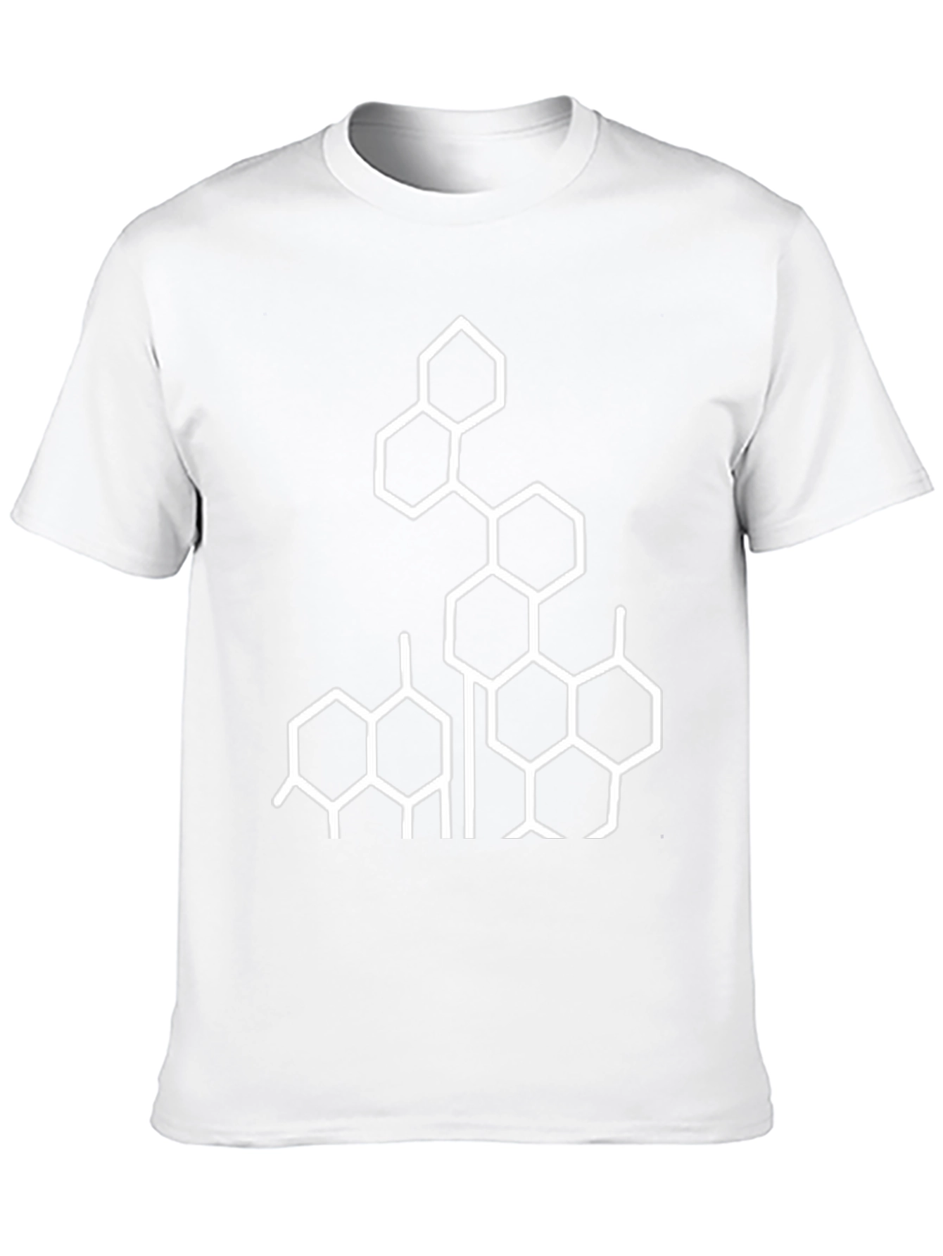 Geometric Hexagon Design Black T-Shirt