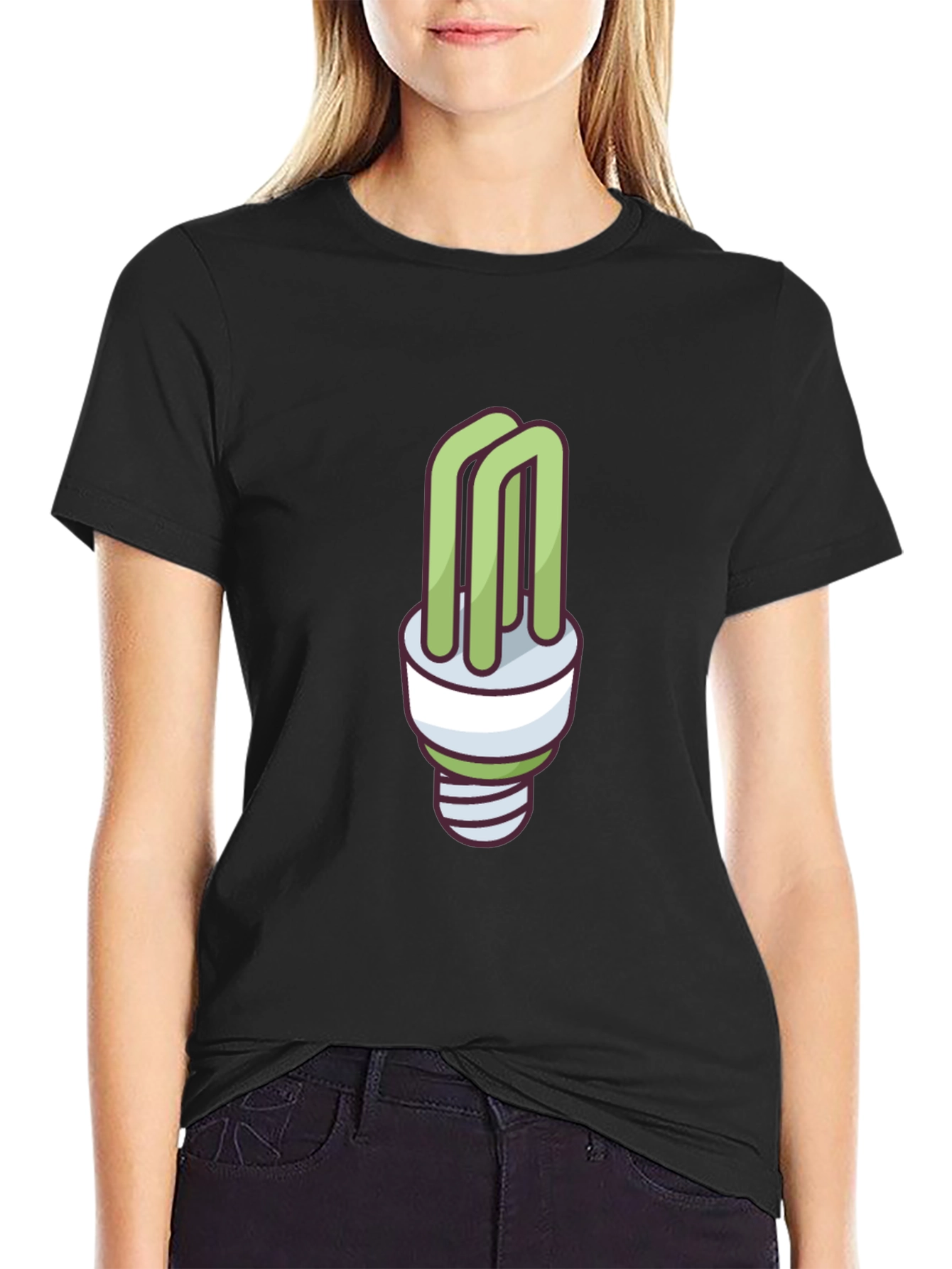 Eco-Friendly Light Bulb Graphic T-Shirt