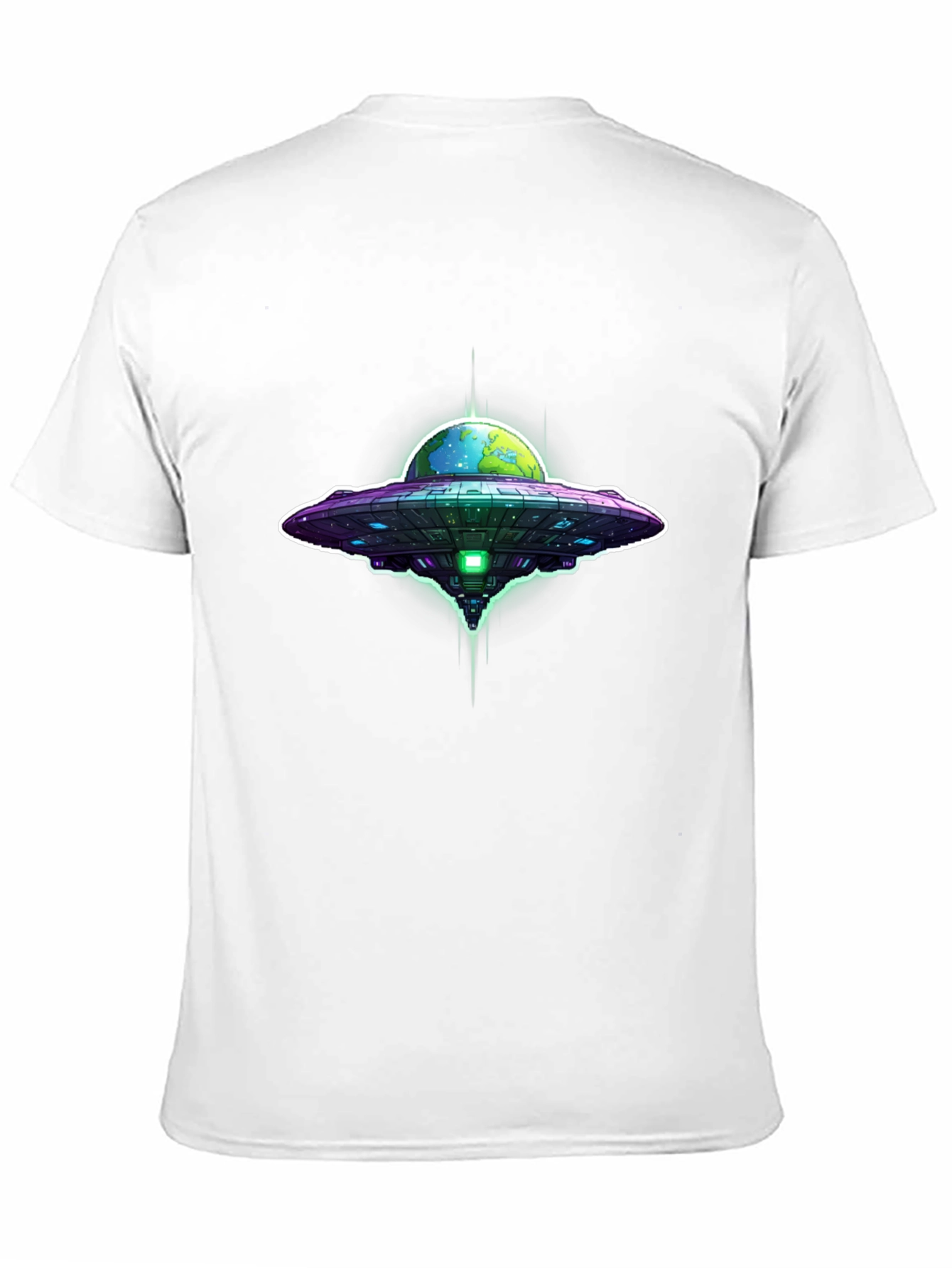 UFO Earth Abduction Graphic Tee - Black