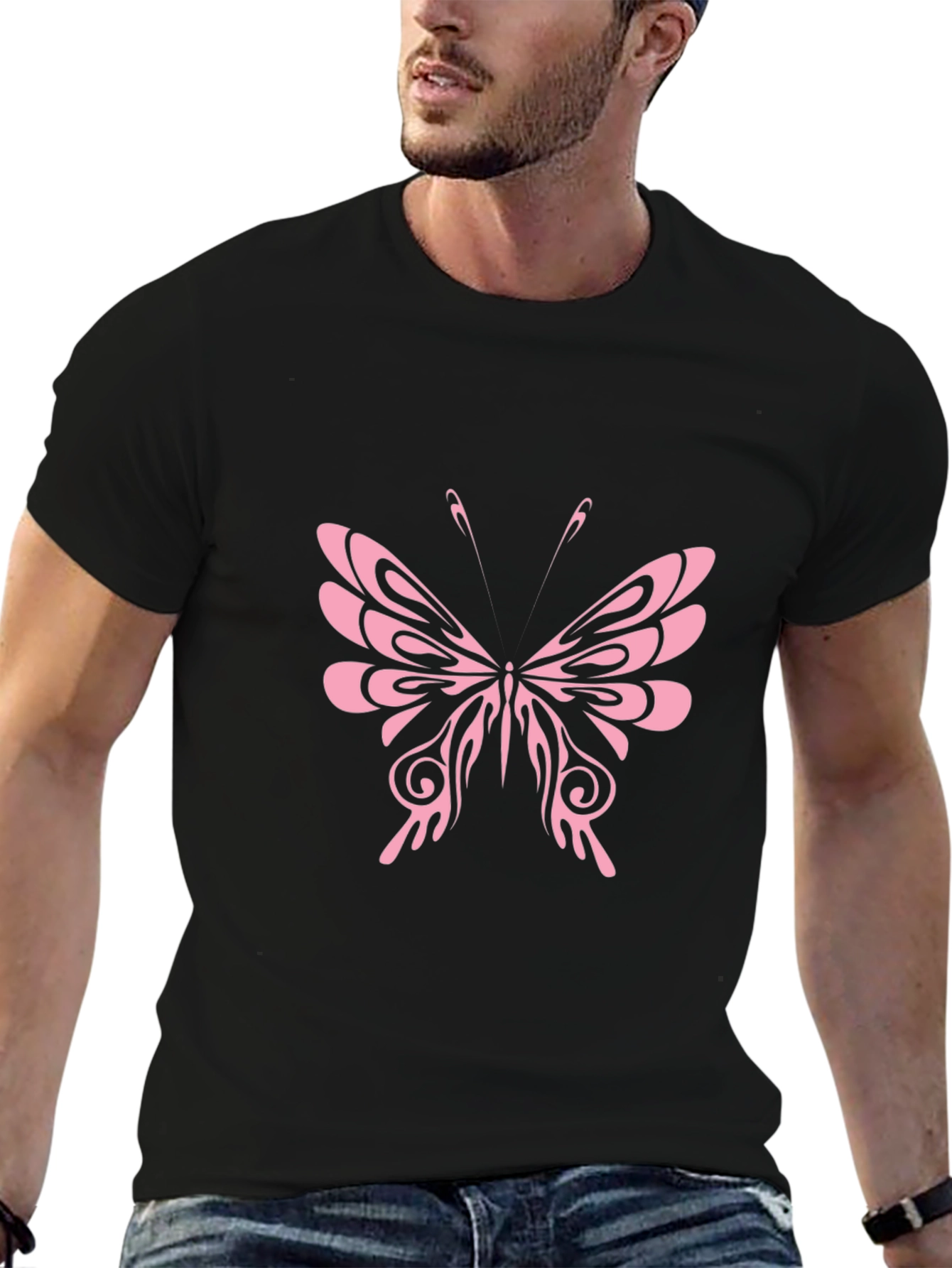 Butterfly Graphic Black T-Shirt