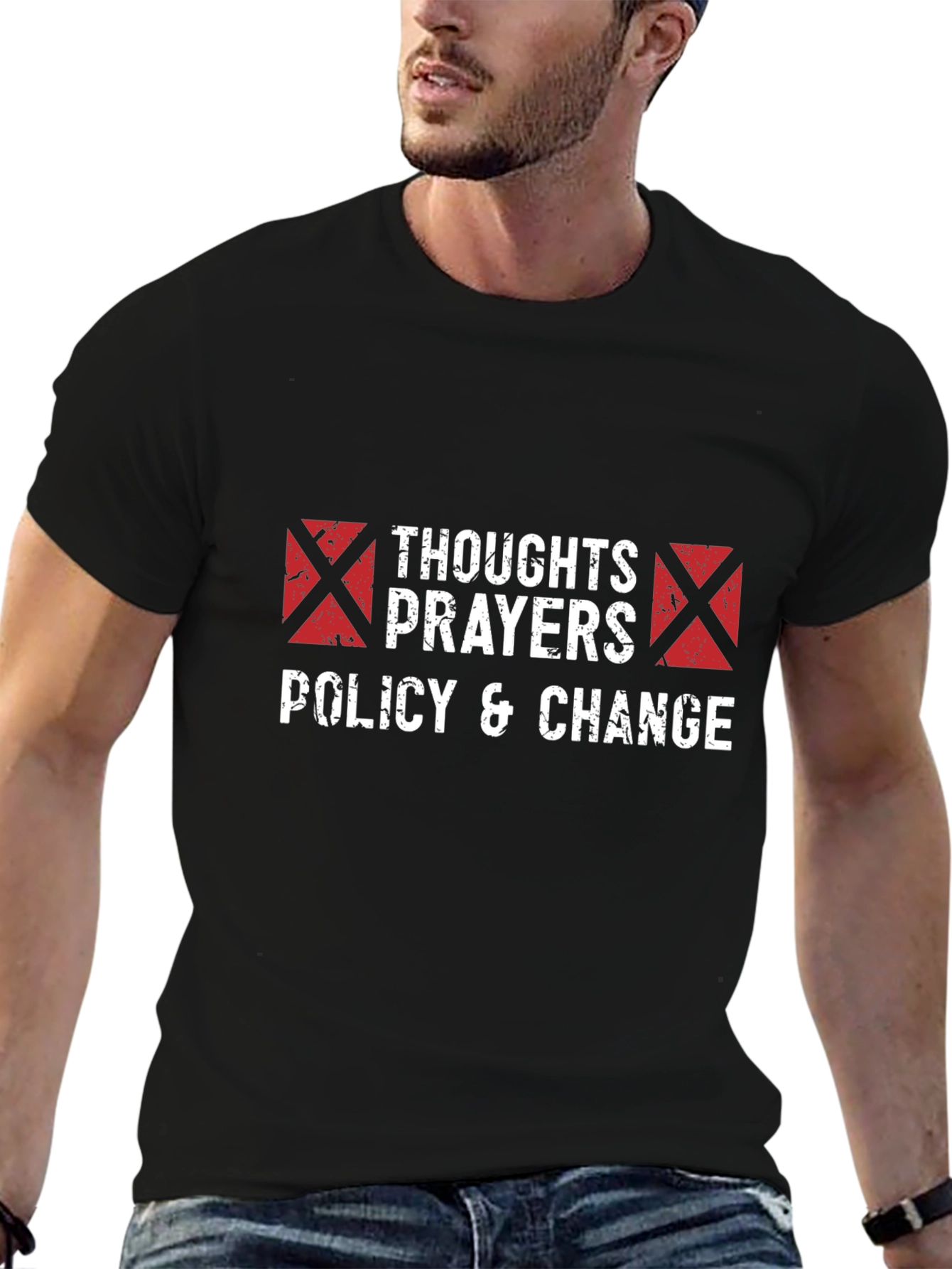 Thoughts Prayers Policy & Change T-Shirt