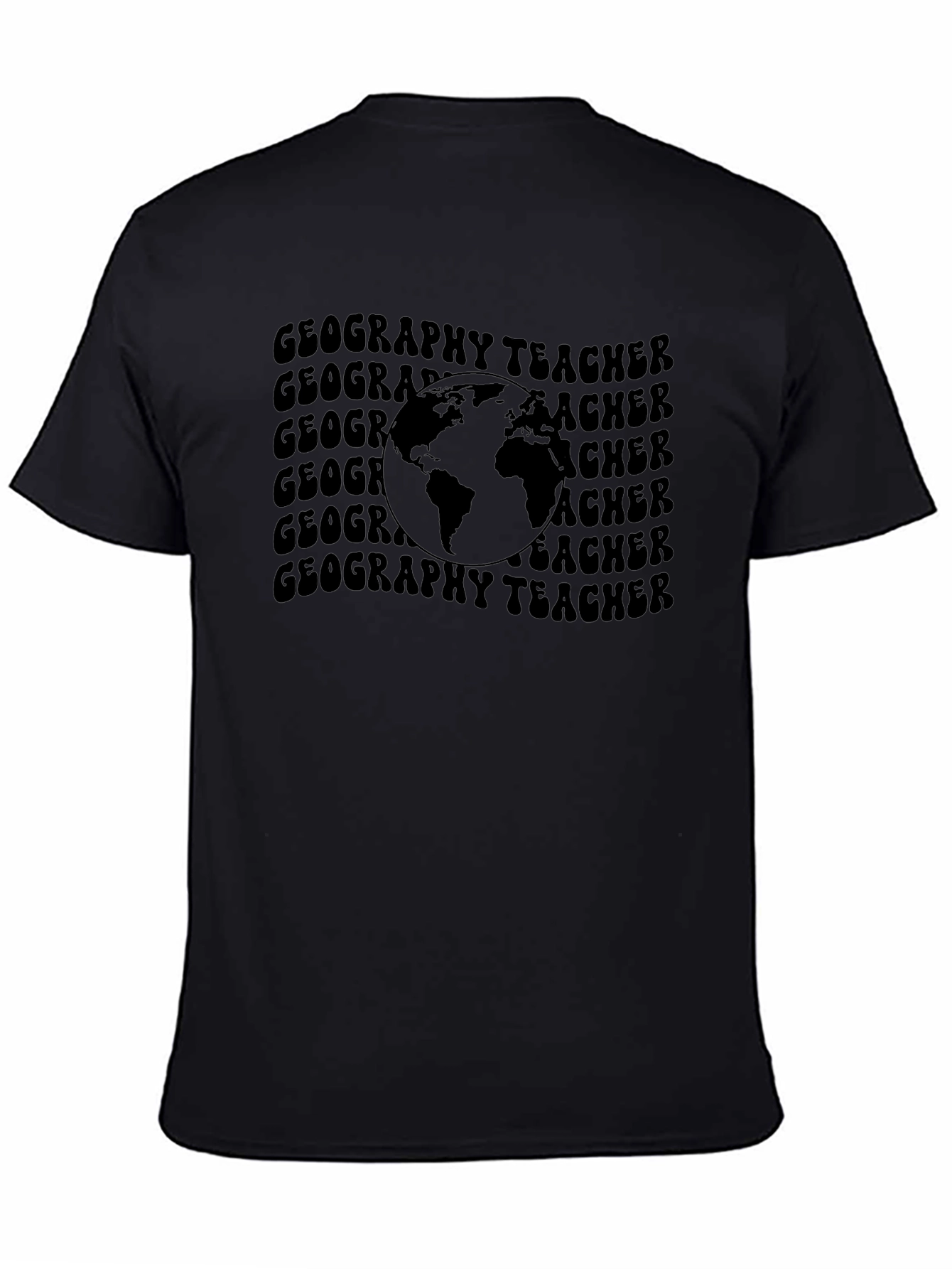 Geography Teacher Graphic T-Shirt - Black