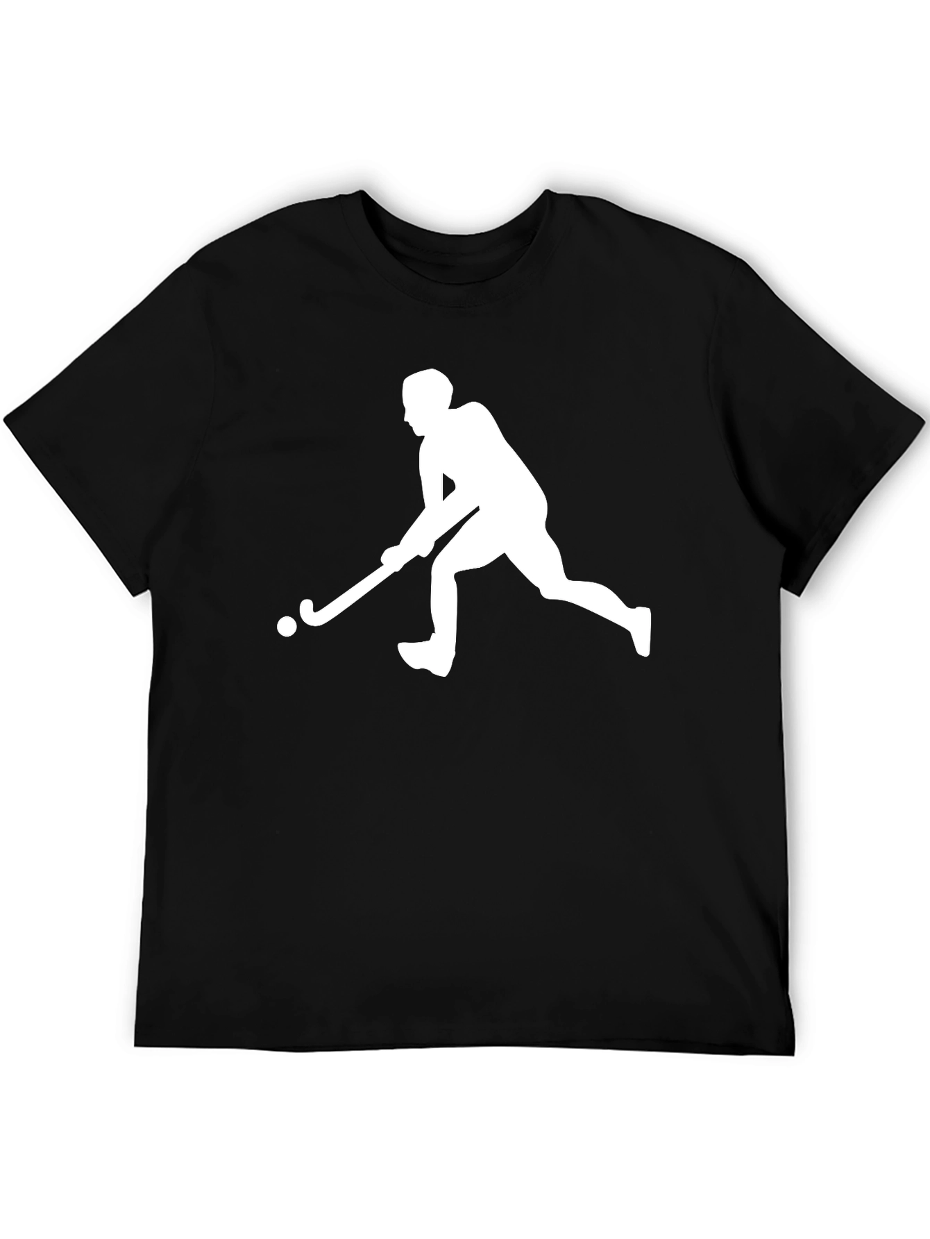 Hockey Player Graphic Tee - Black