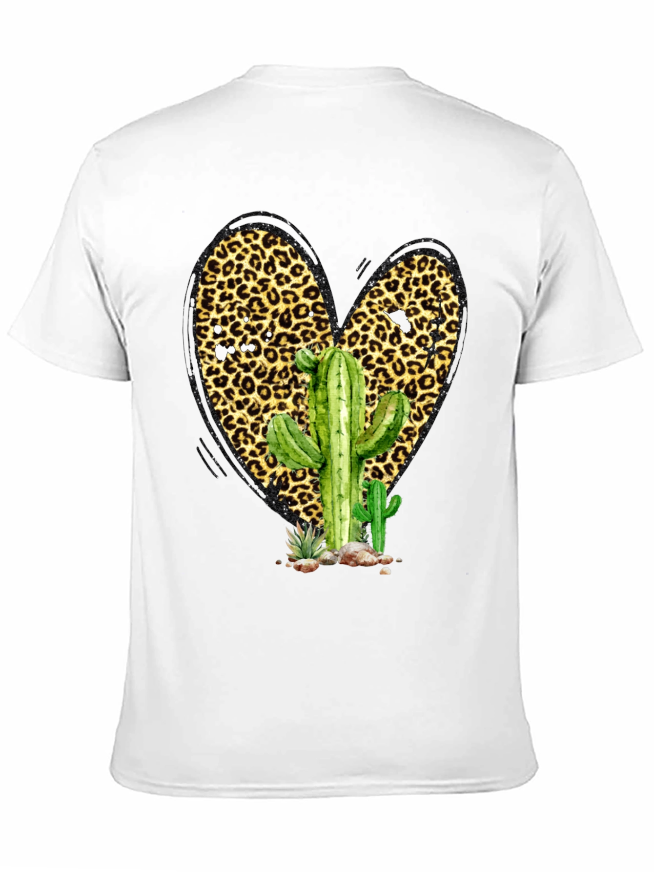 Cactus Leopard Heart Graphic Tee