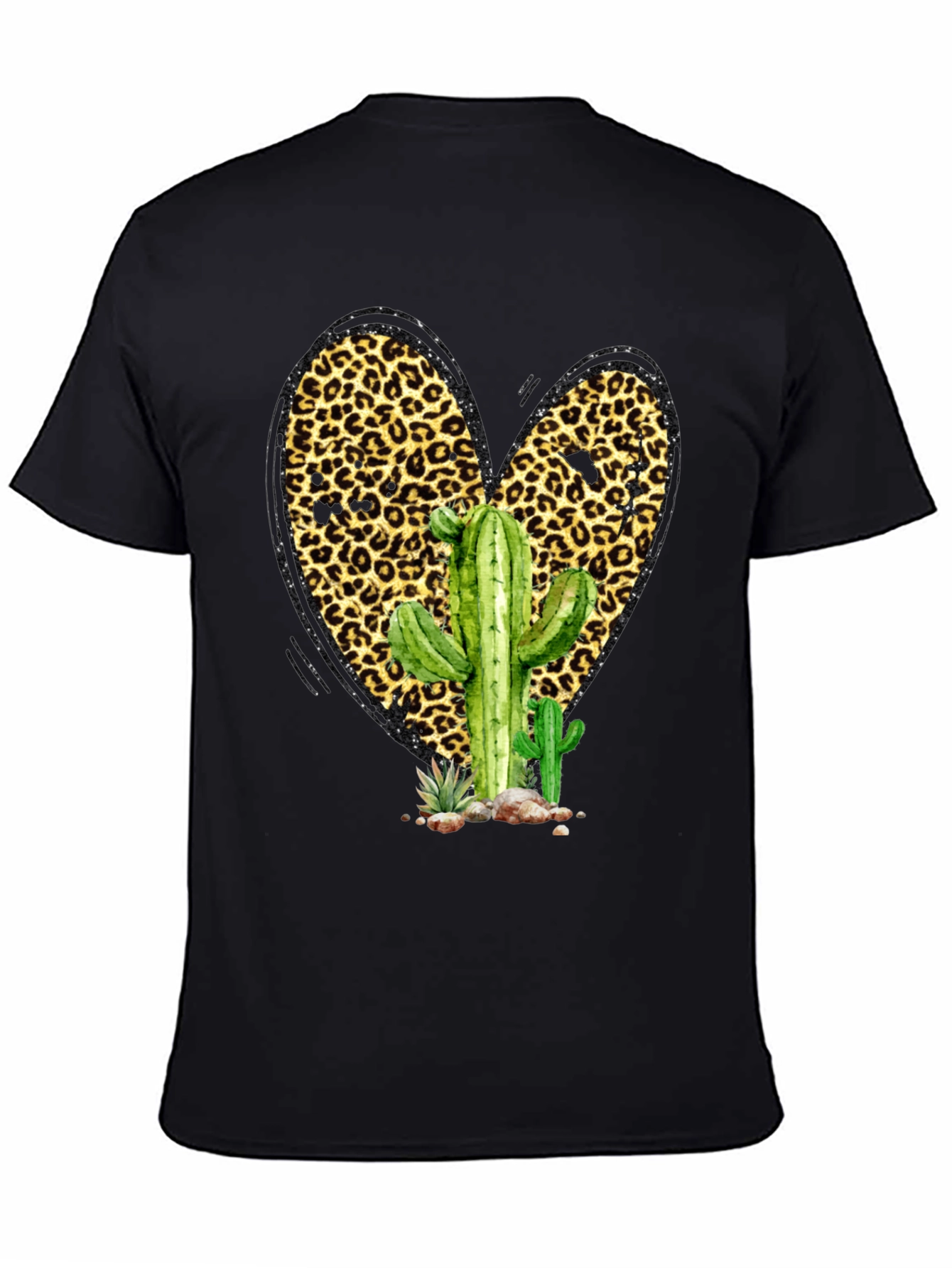 Cactus Leopard Heart Graphic Tee