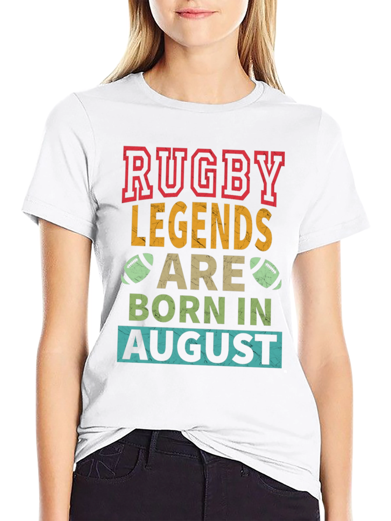 Rugby Legends Born in August Graphic T-Shirt