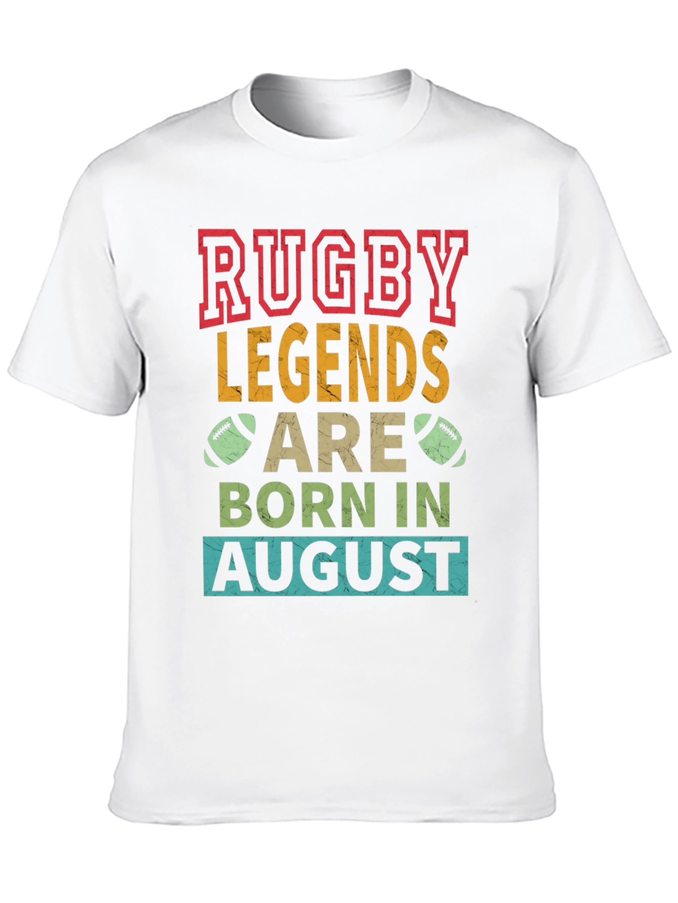Rugby Legends Born in August Graphic T-Shirt