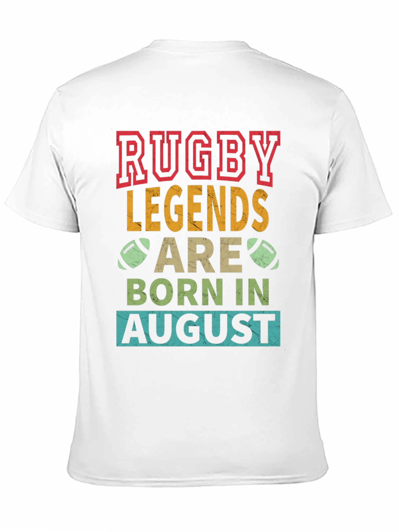 Rugby Legends Born in August Graphic T-Shirt
