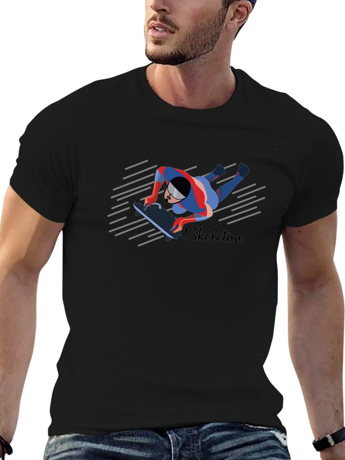 Skeleton Athlete Graphic T-Shirt