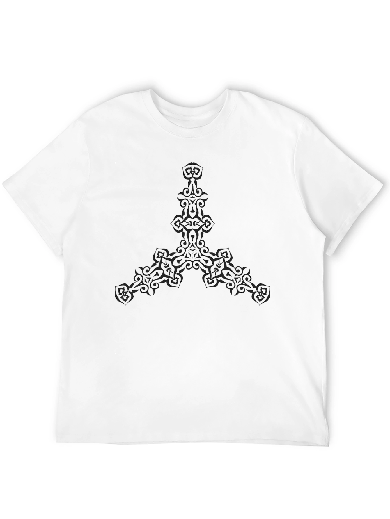 Ornate Triangle Graphic Tee - Black Casual Shirt
