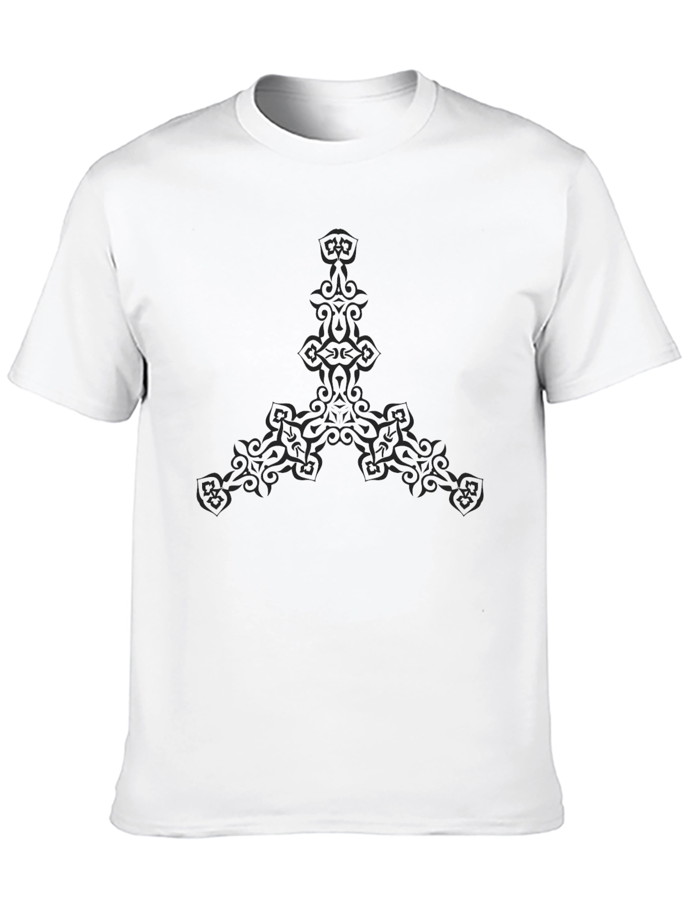 Ornate Triangle Graphic Tee - Black Casual Shirt