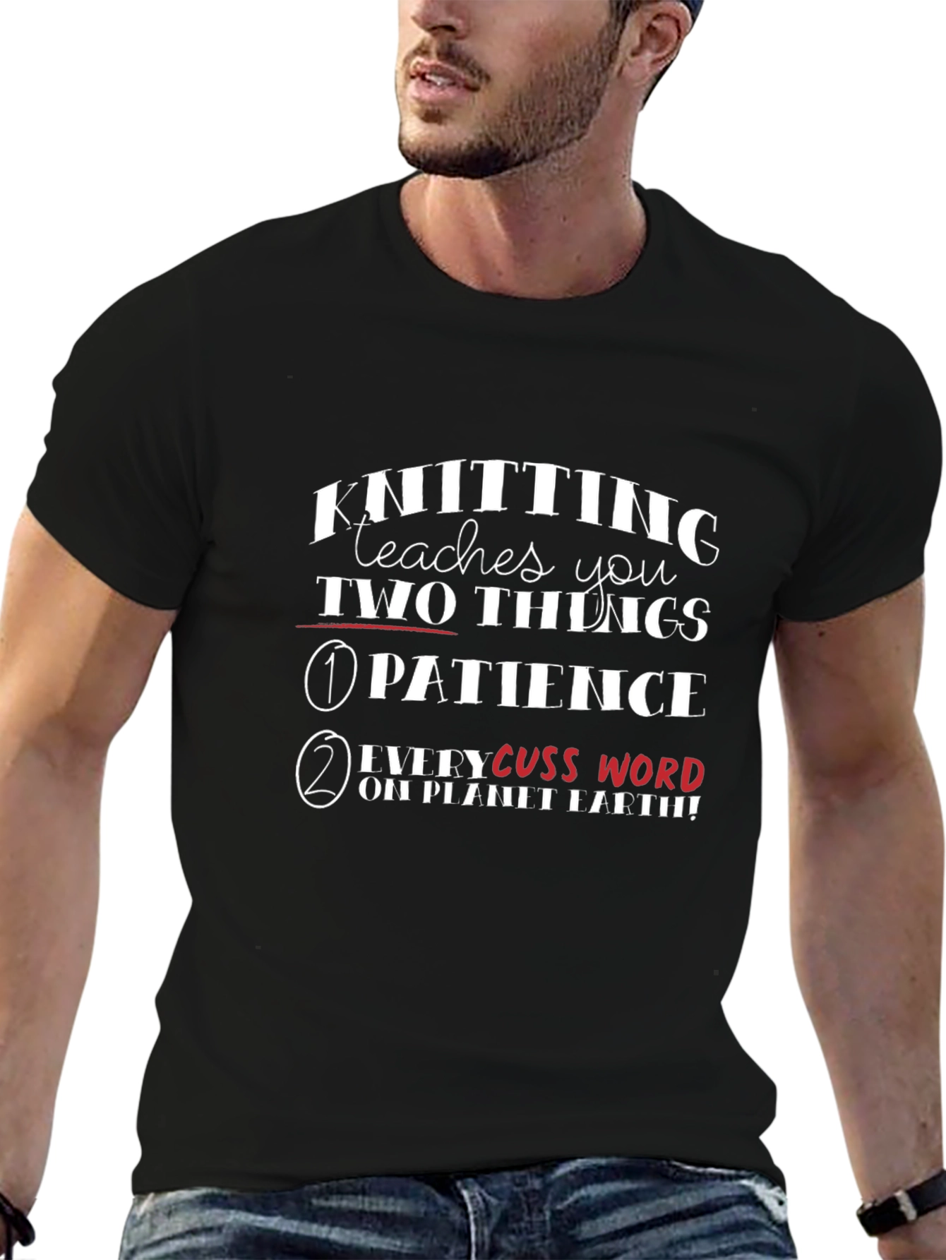 Knitting Teaches You T-Shirt - Funny Knitters Tee