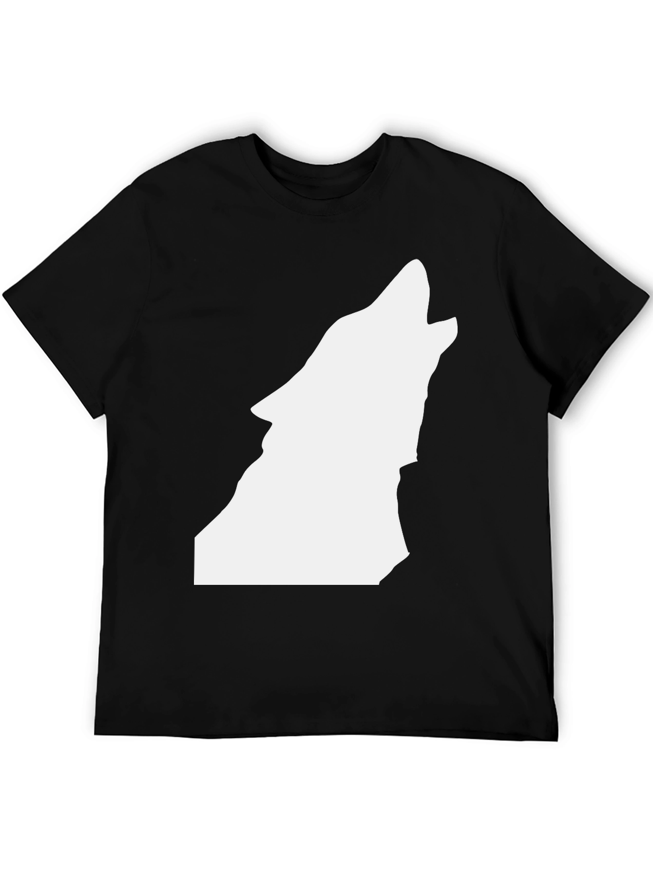 Wolf Silhouette Graphic Black T-Shirt