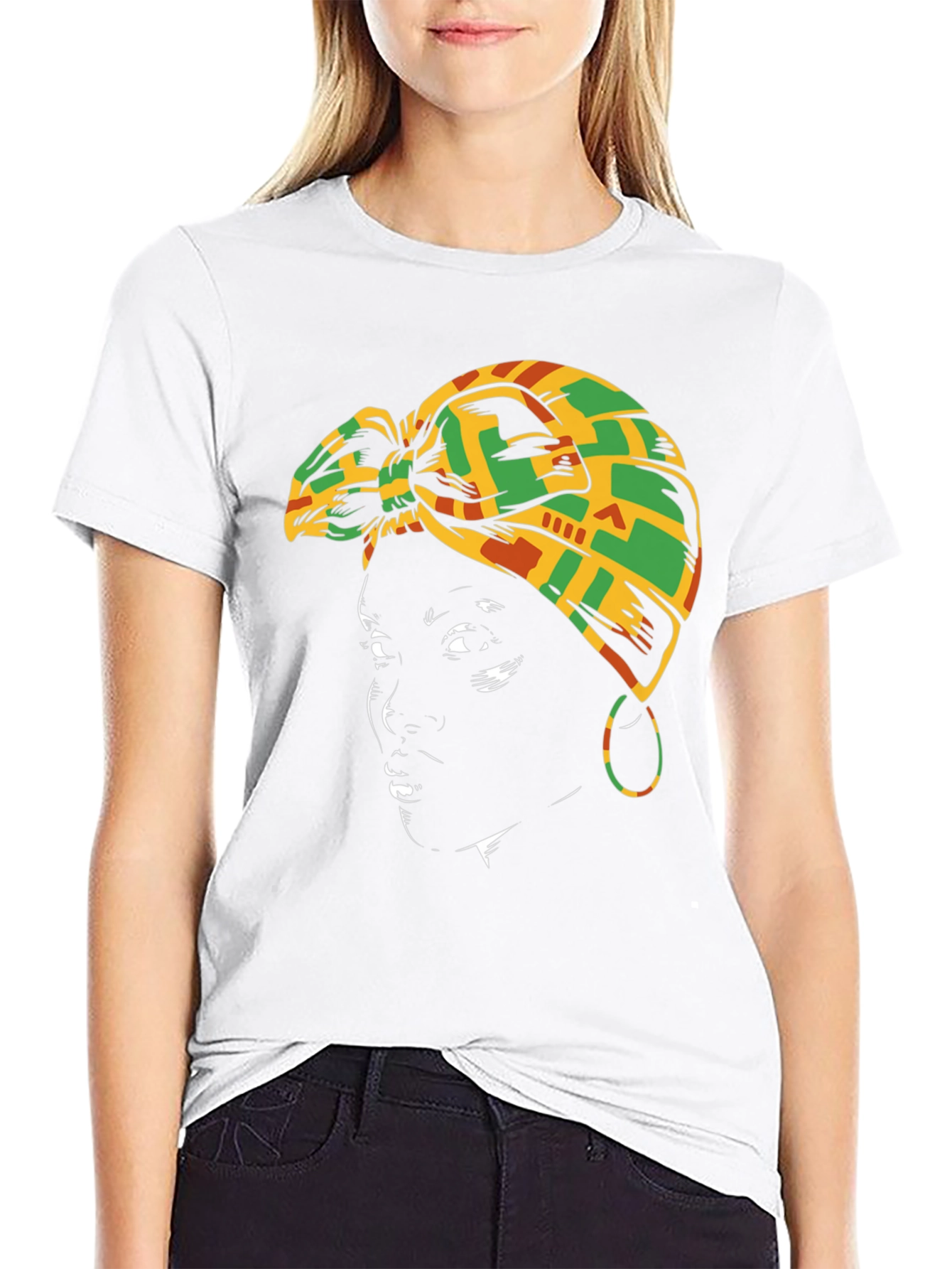 Black Woman Head Wrap T-Shirt