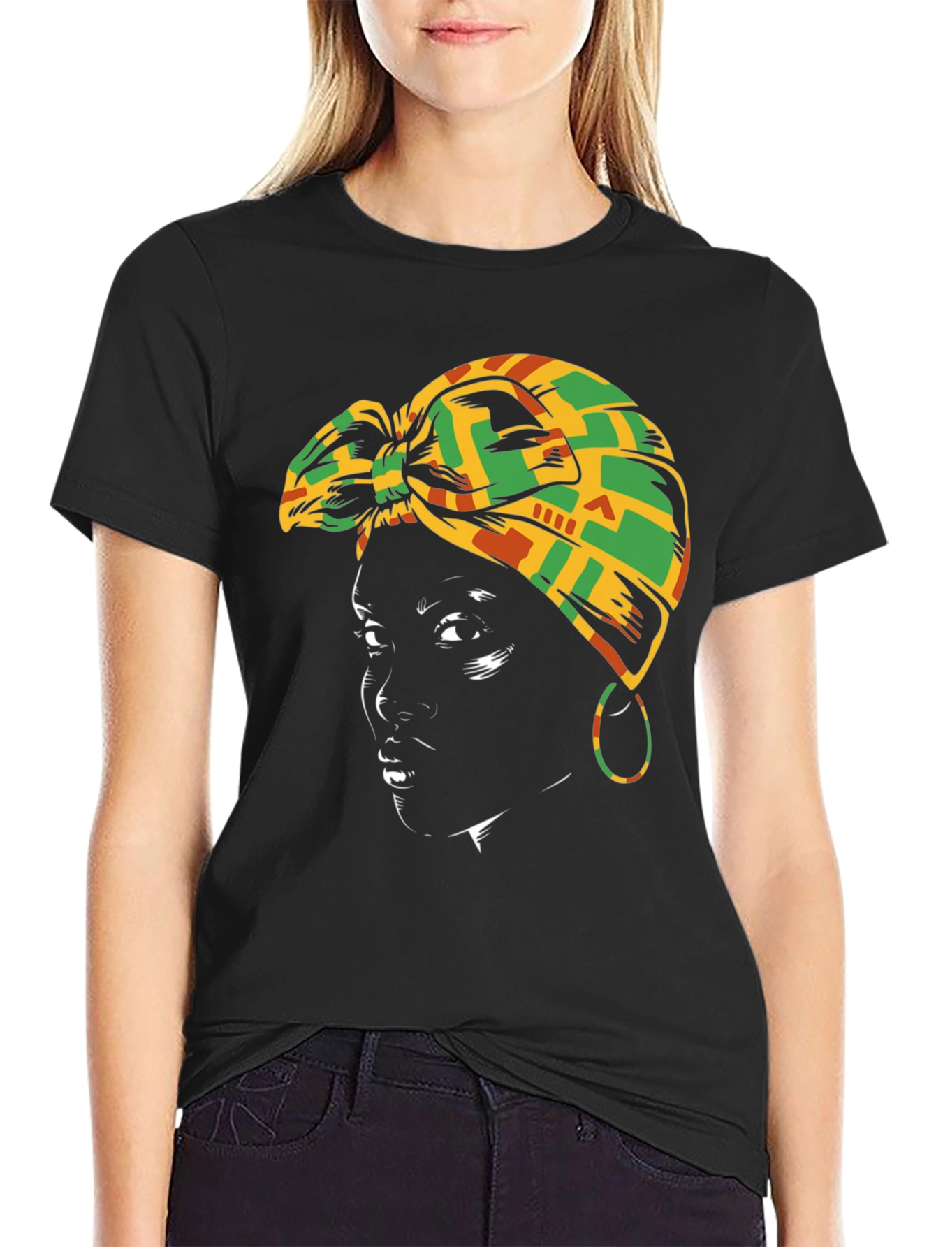 Black Woman Head Wrap T-Shirt