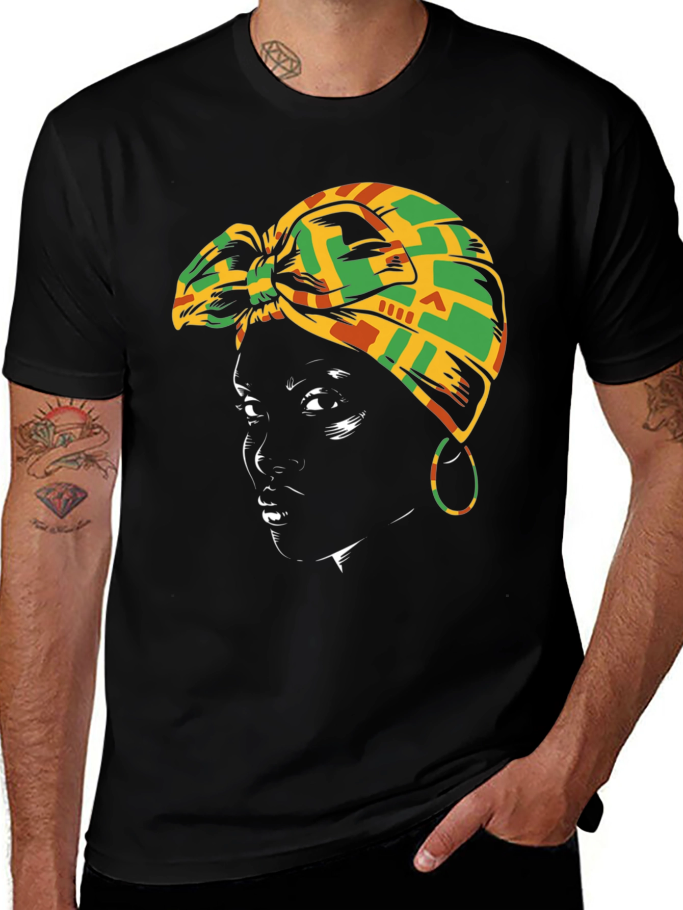 Black Woman Head Wrap T-Shirt
