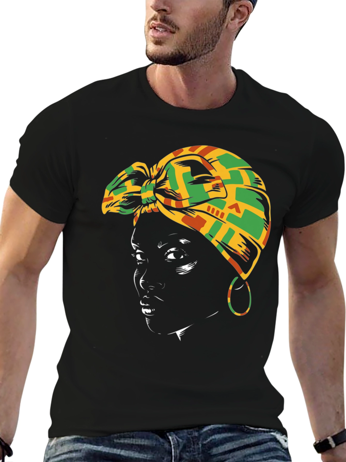 Black Woman Head Wrap T-Shirt