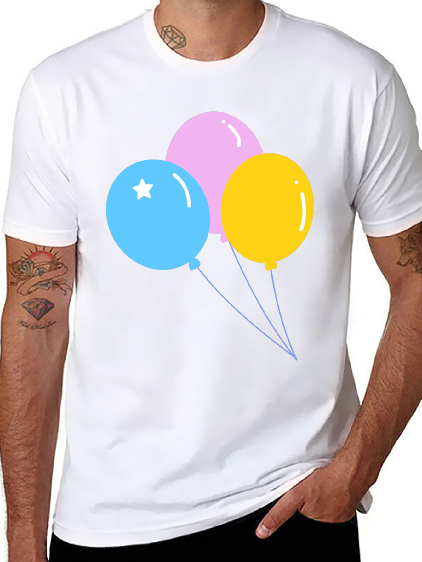 Balloons Graphic T-Shirt - Fun & Festive Design