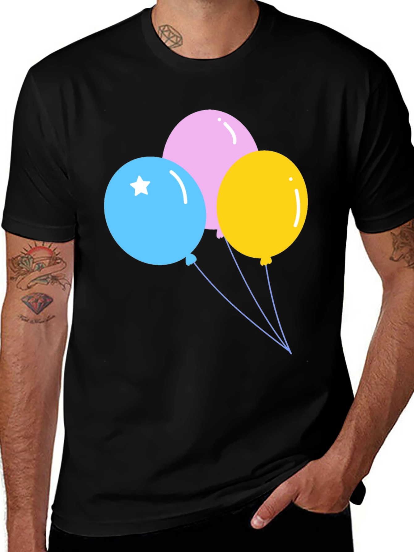 Balloons Graphic T-Shirt - Fun & Festive Design