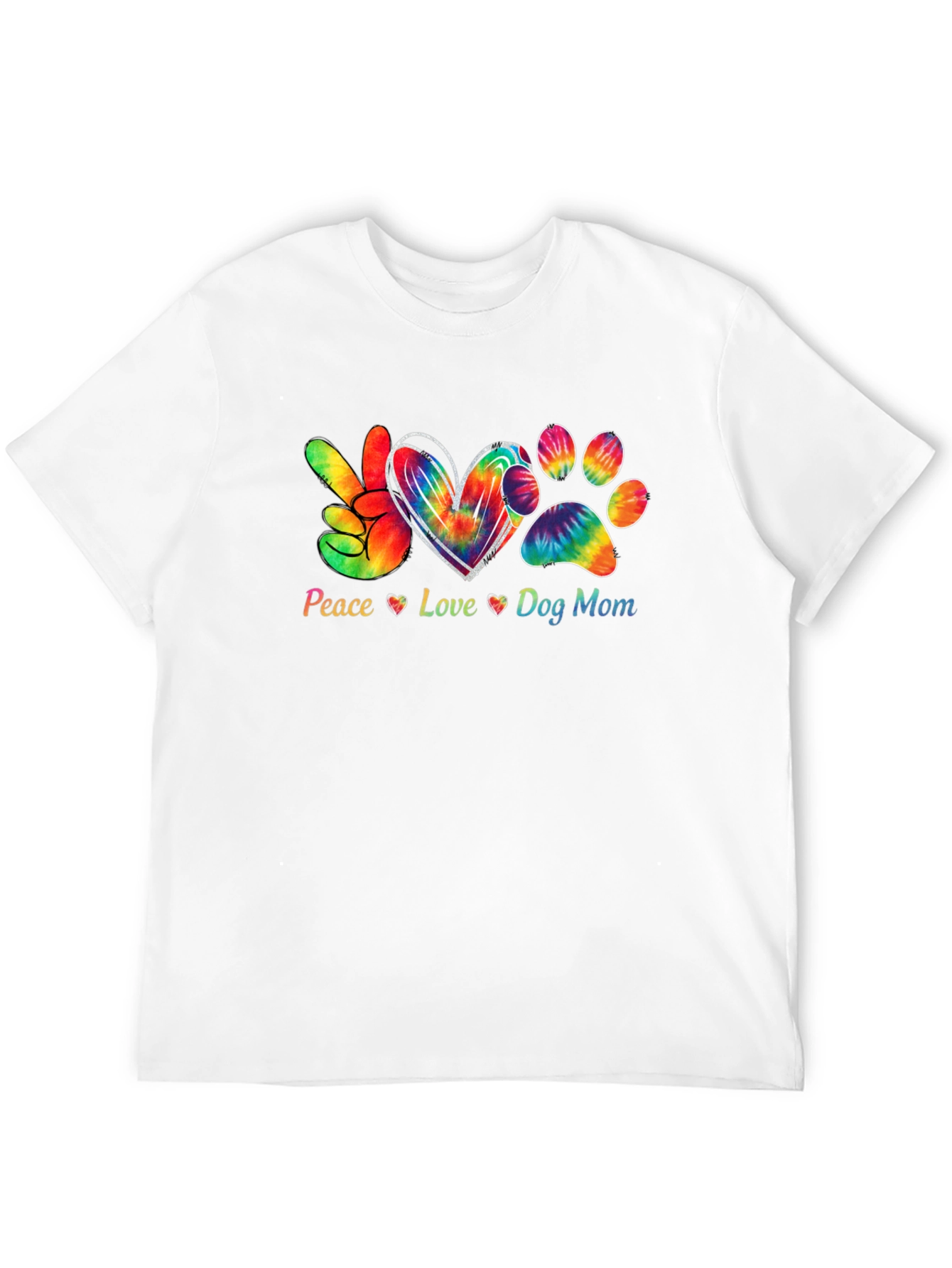 Peace Love Dog Mom Black T-Shirt