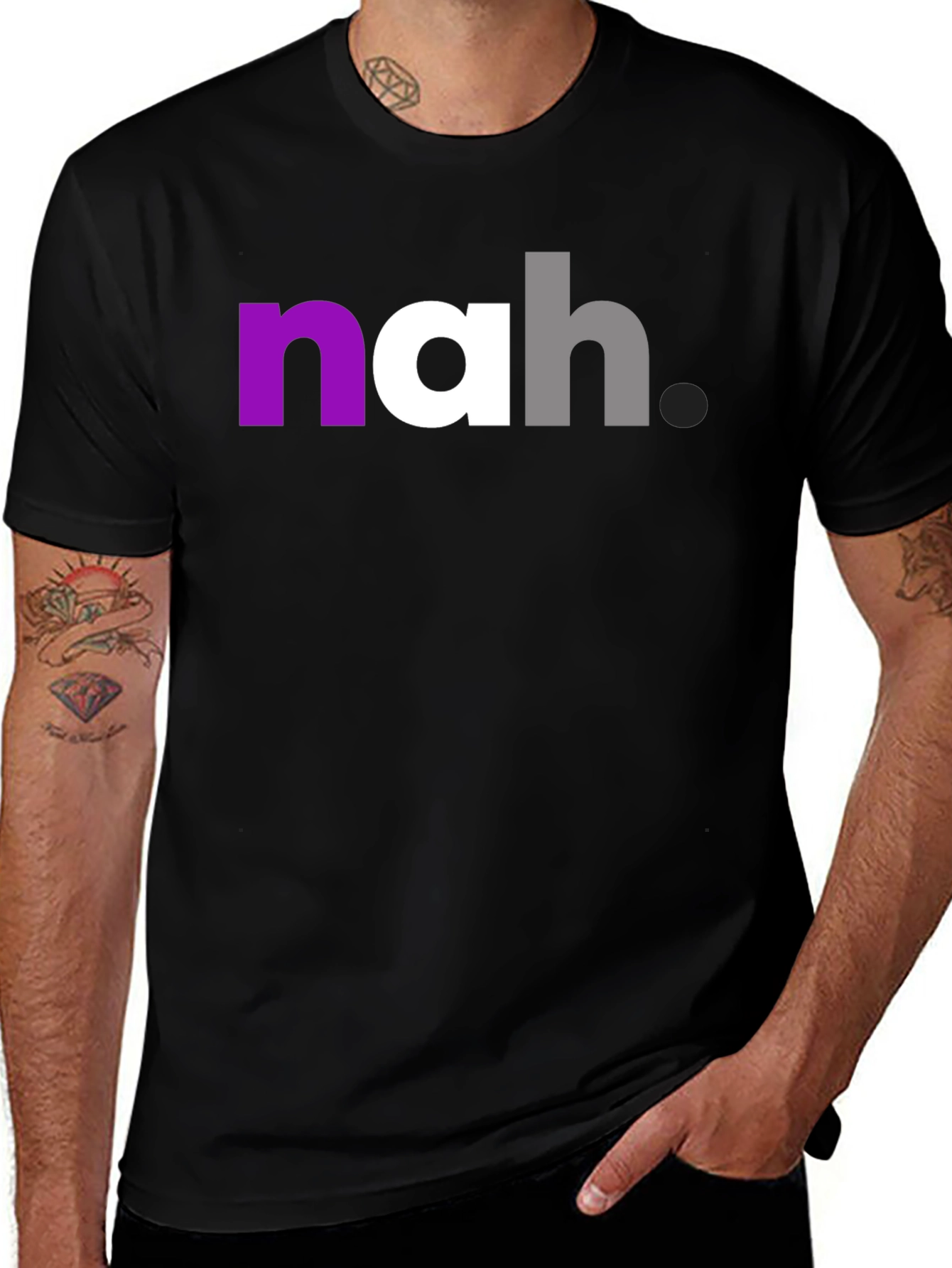Nah. Asexual Pride T-Shirt - Casual Everyday Wear