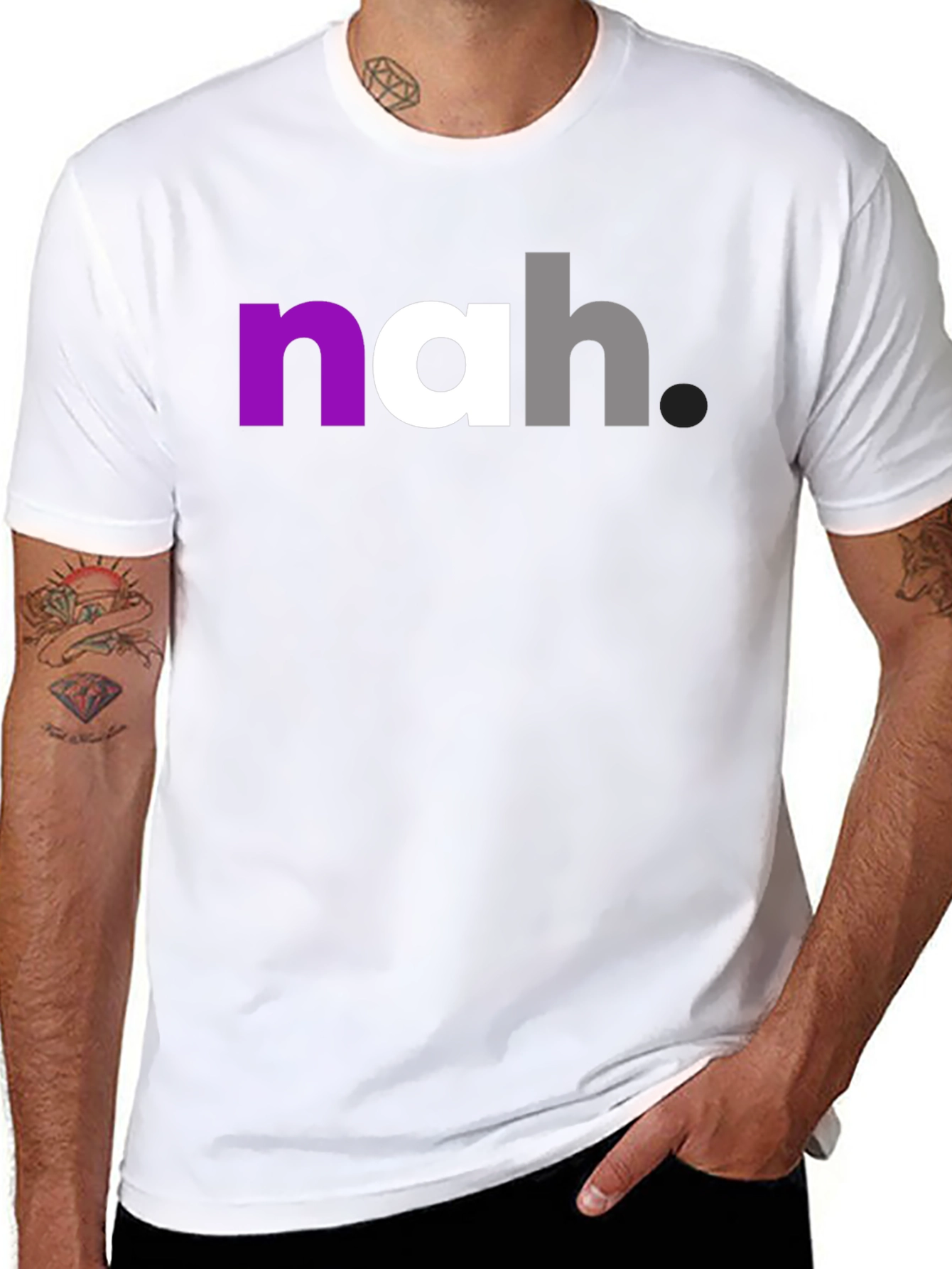 Nah. Asexual Pride T-Shirt - Casual Everyday Wear