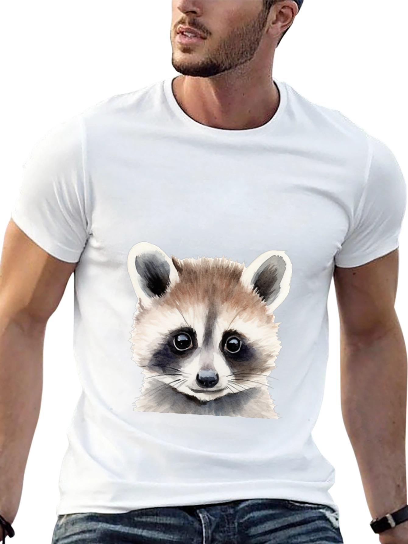Raccoon Graphic Tee - Soft Cotton Black T-Shirt