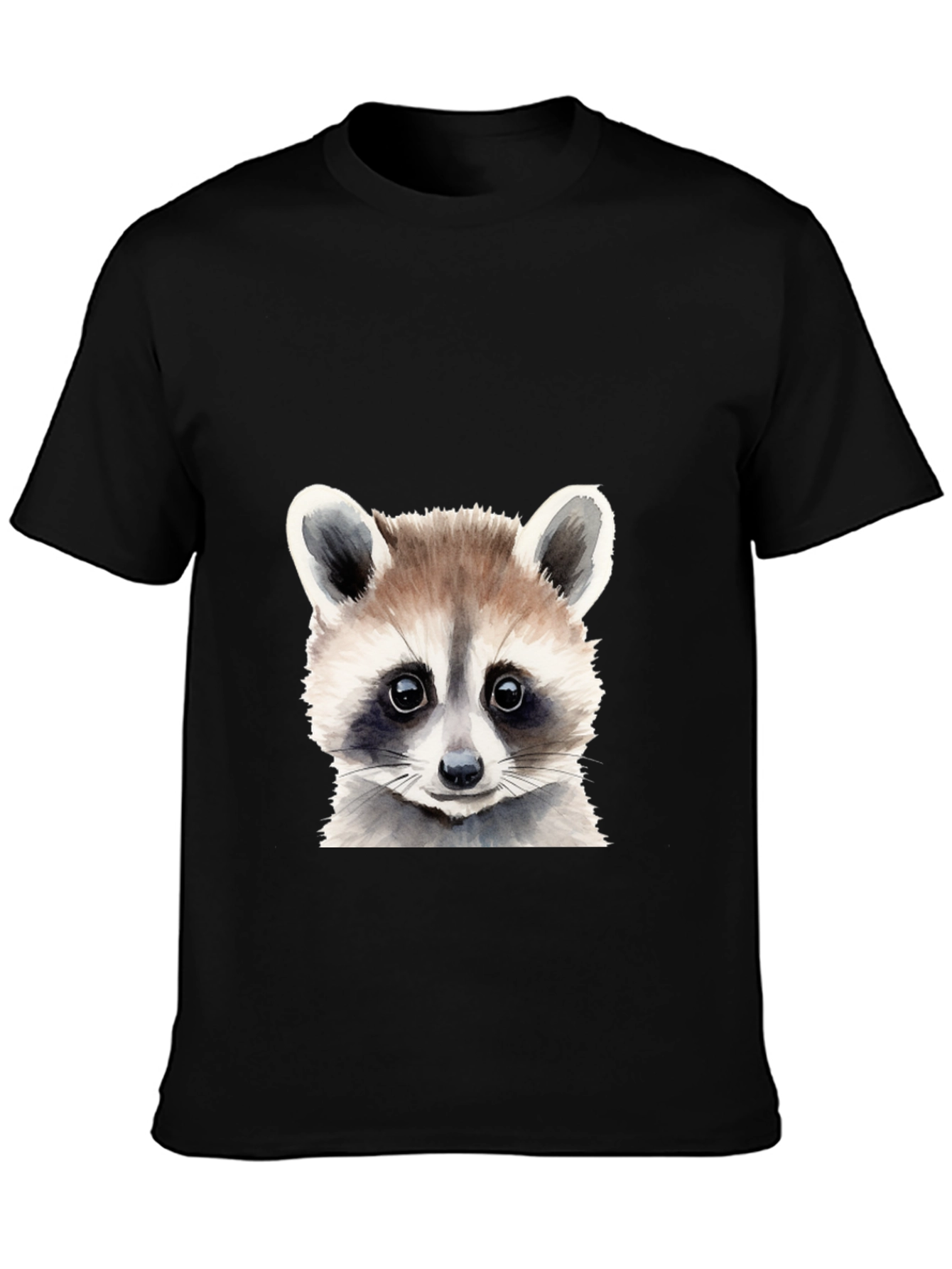 Raccoon Graphic Tee - Soft Cotton Black T-Shirt